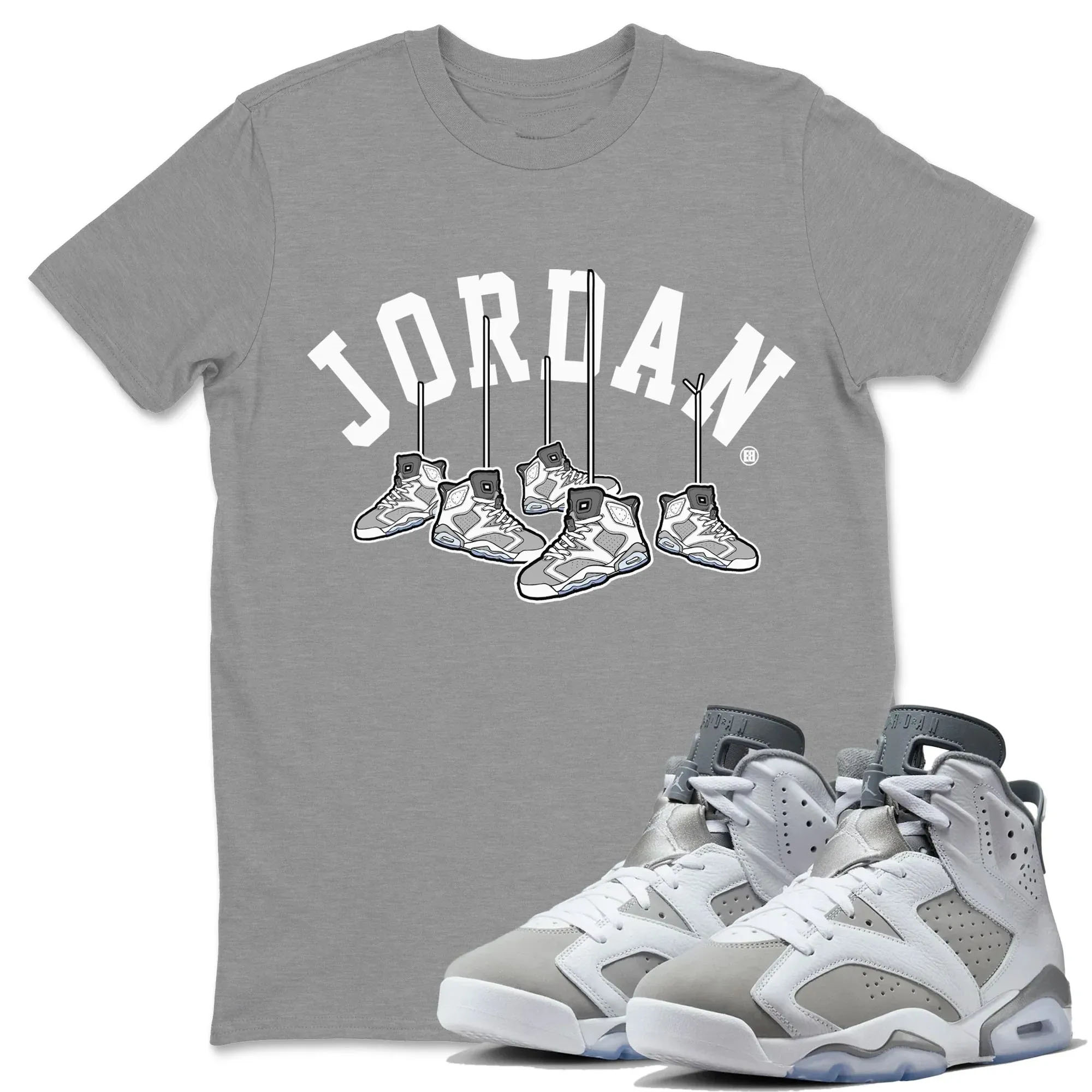 Hanging Sneakers Unisex Tops - Air Jordan 6 Cool Grey