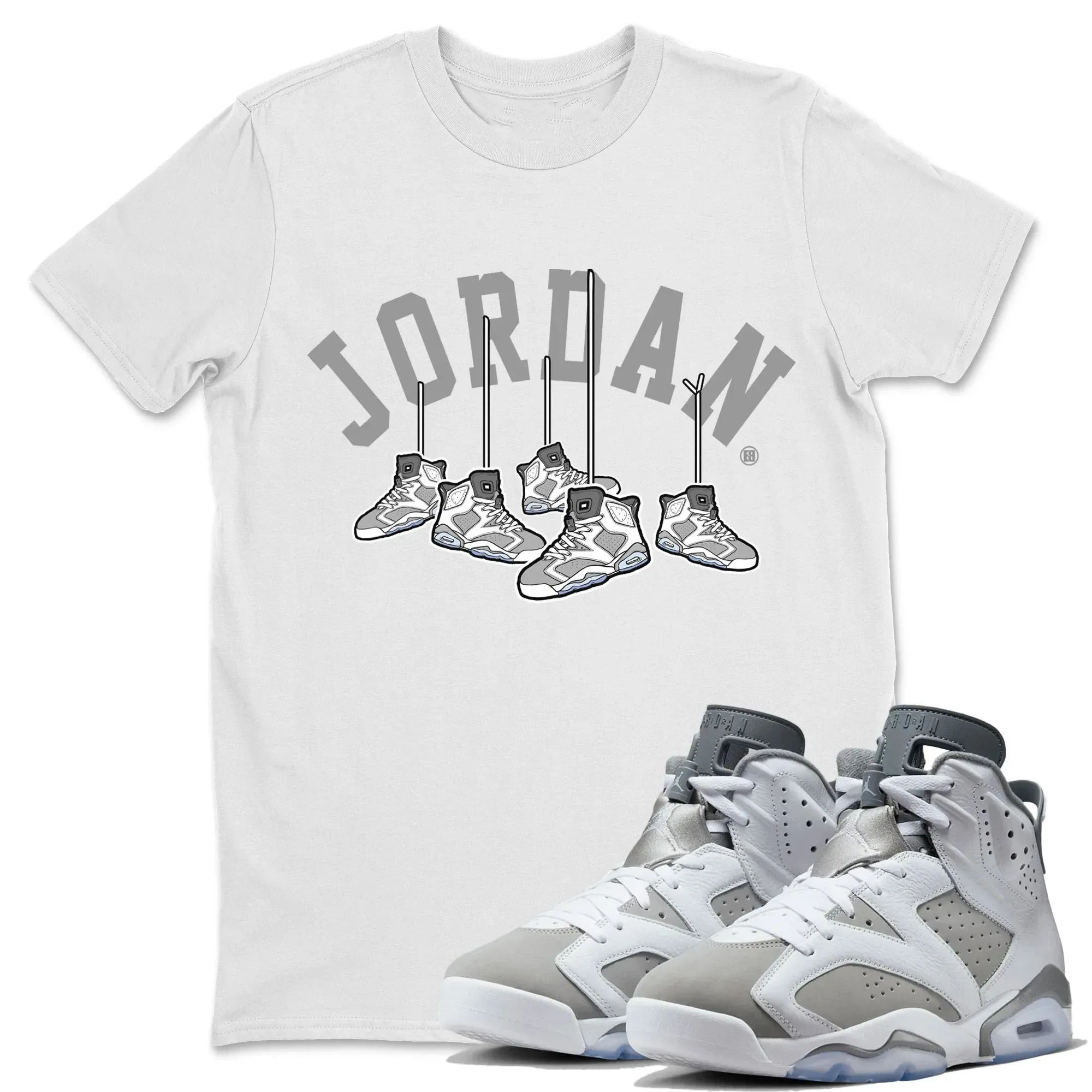 Hanging Sneakers Unisex Tops - Air Jordan 6 Cool Grey