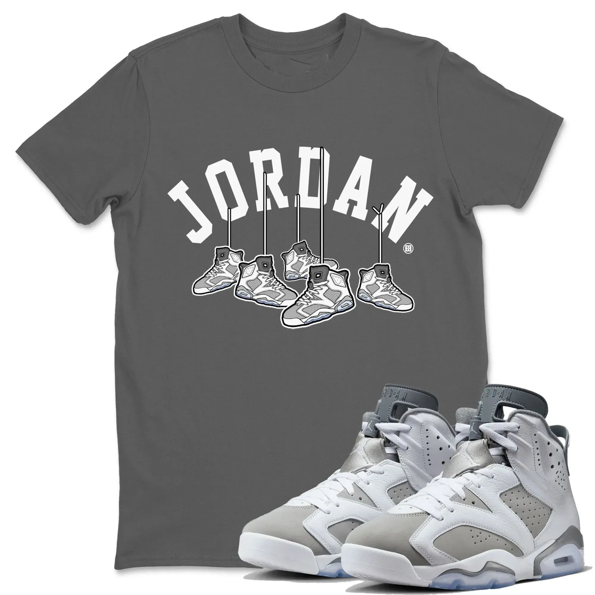 Hanging Sneakers Unisex Tops - Air Jordan 6 Cool Grey