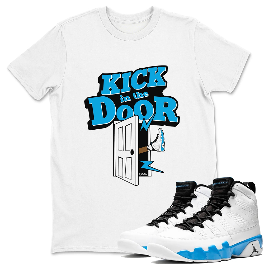 Kick In The Door Sneaker Tees - Air Jordan 9 Powder Blue