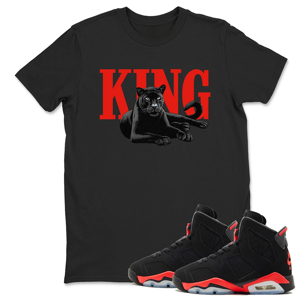 King Black Cat TEEWAVO Sneaker Tees - Air Jordan 6 Reverse Infrared