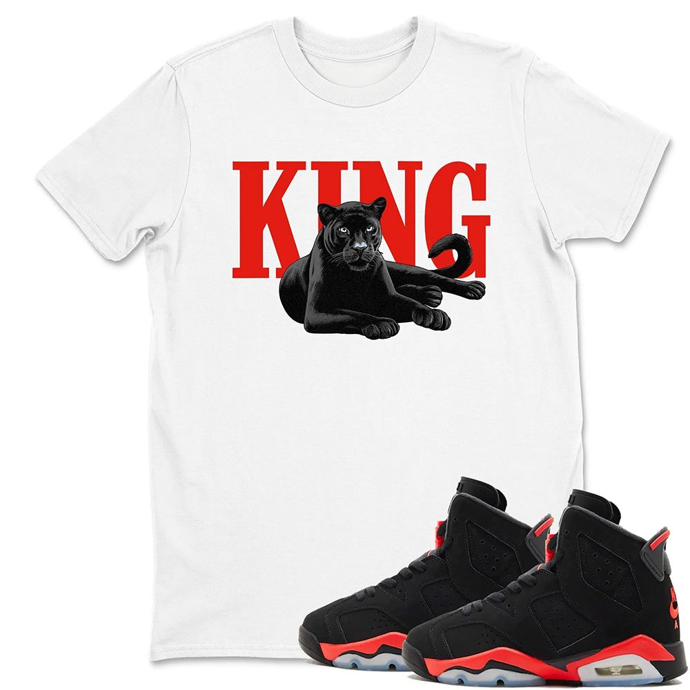 King Black Cat TEEWAVO Sneaker Tees - Air Jordan 6 Reverse Infrared