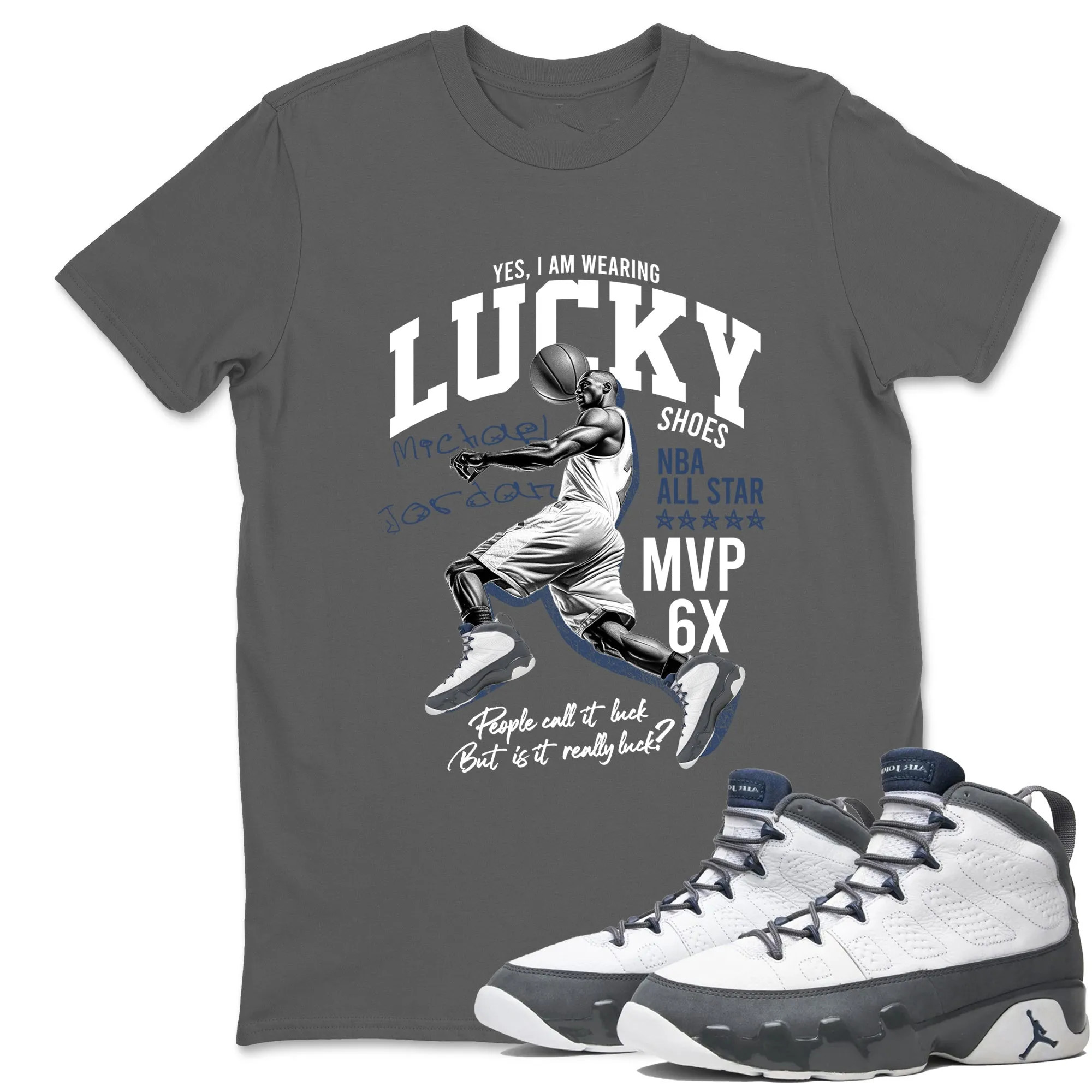 Lucky Player Sneaker Tees - Air Jordan 9 Flint Grey