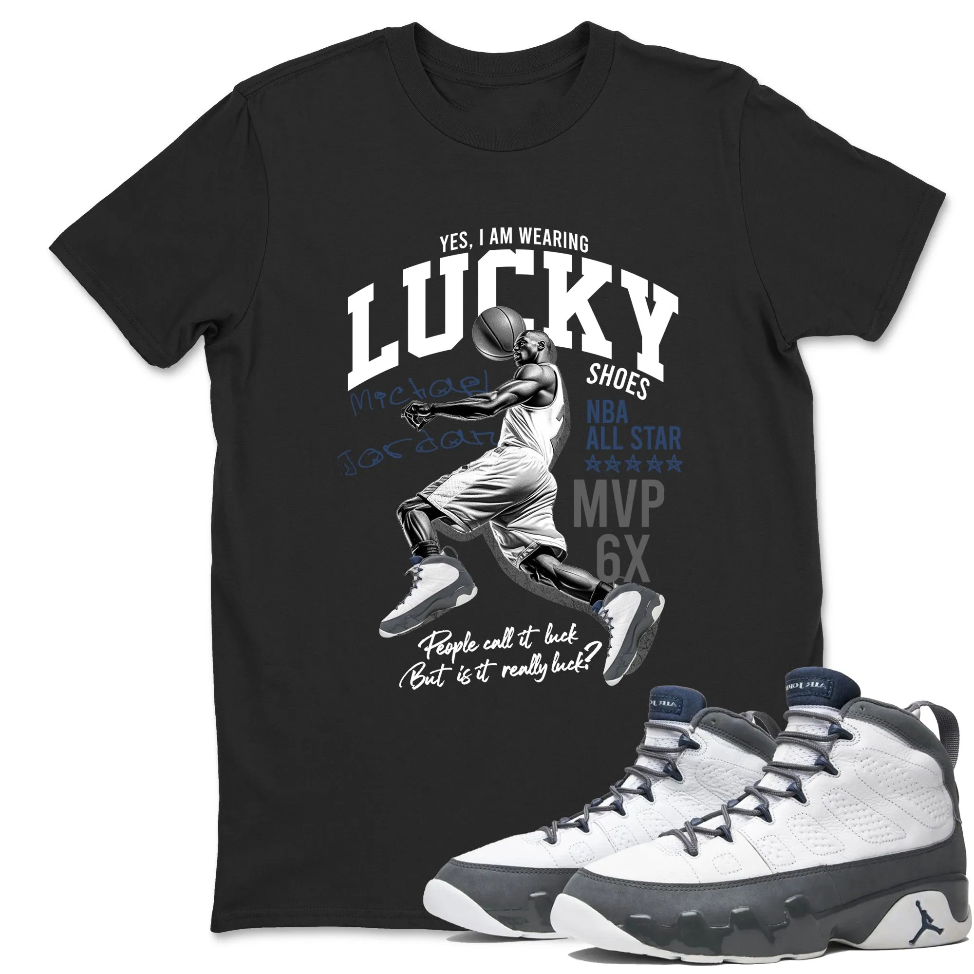 Lucky Player Sneaker Tees - Air Jordan 9 Flint Grey