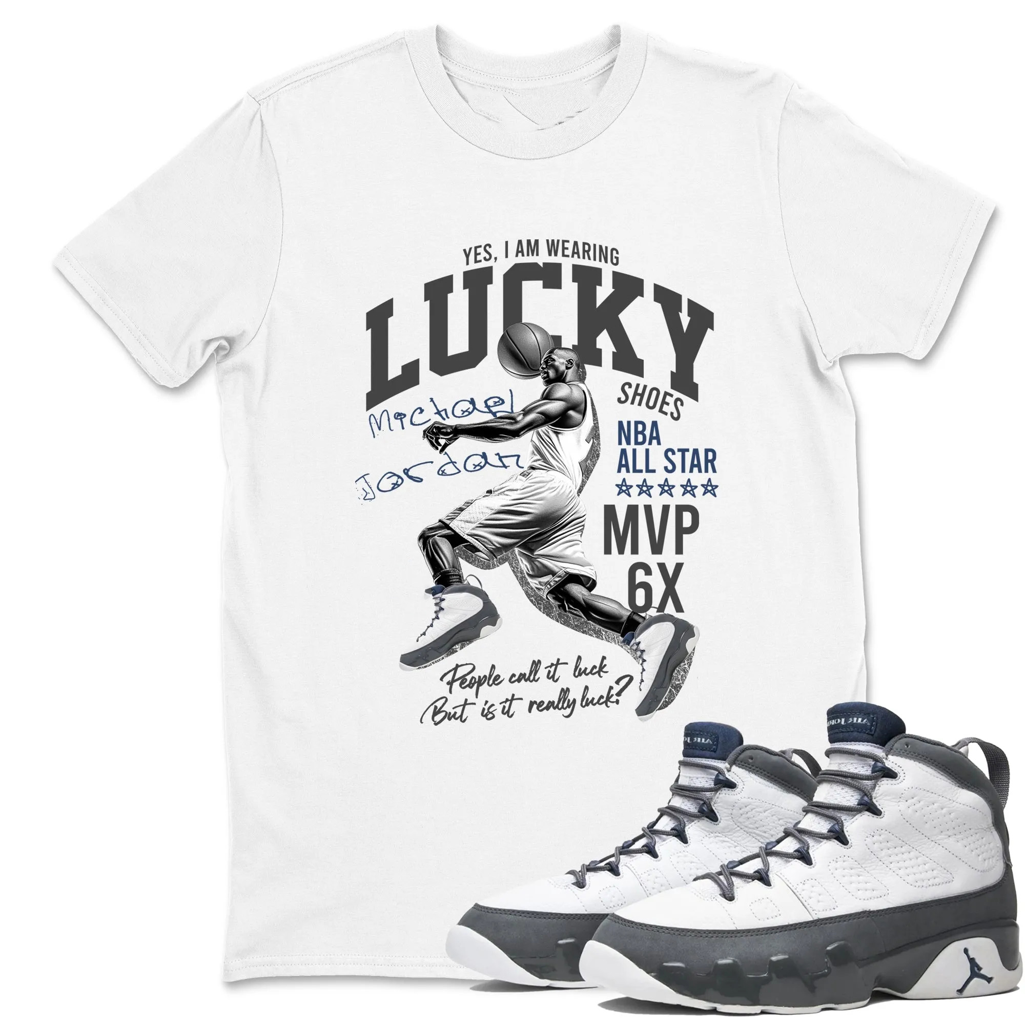 Lucky Player Sneaker Tees - Air Jordan 9 Flint Grey