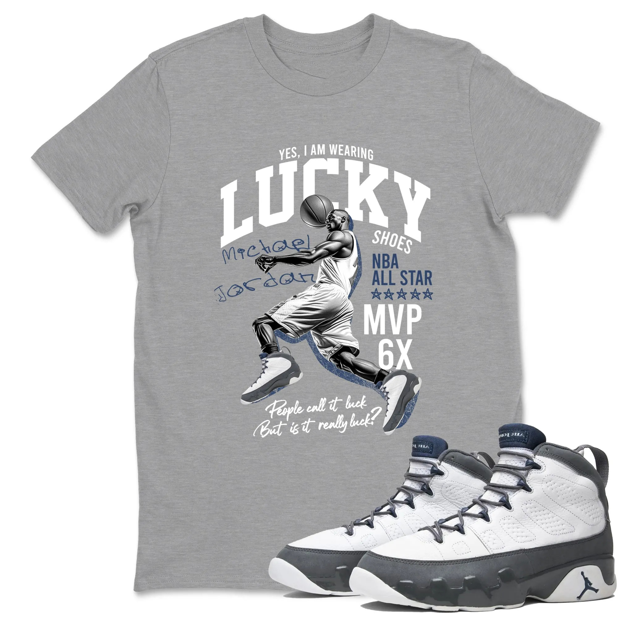 Lucky Player Sneaker Tees - Air Jordan 9 Flint Grey