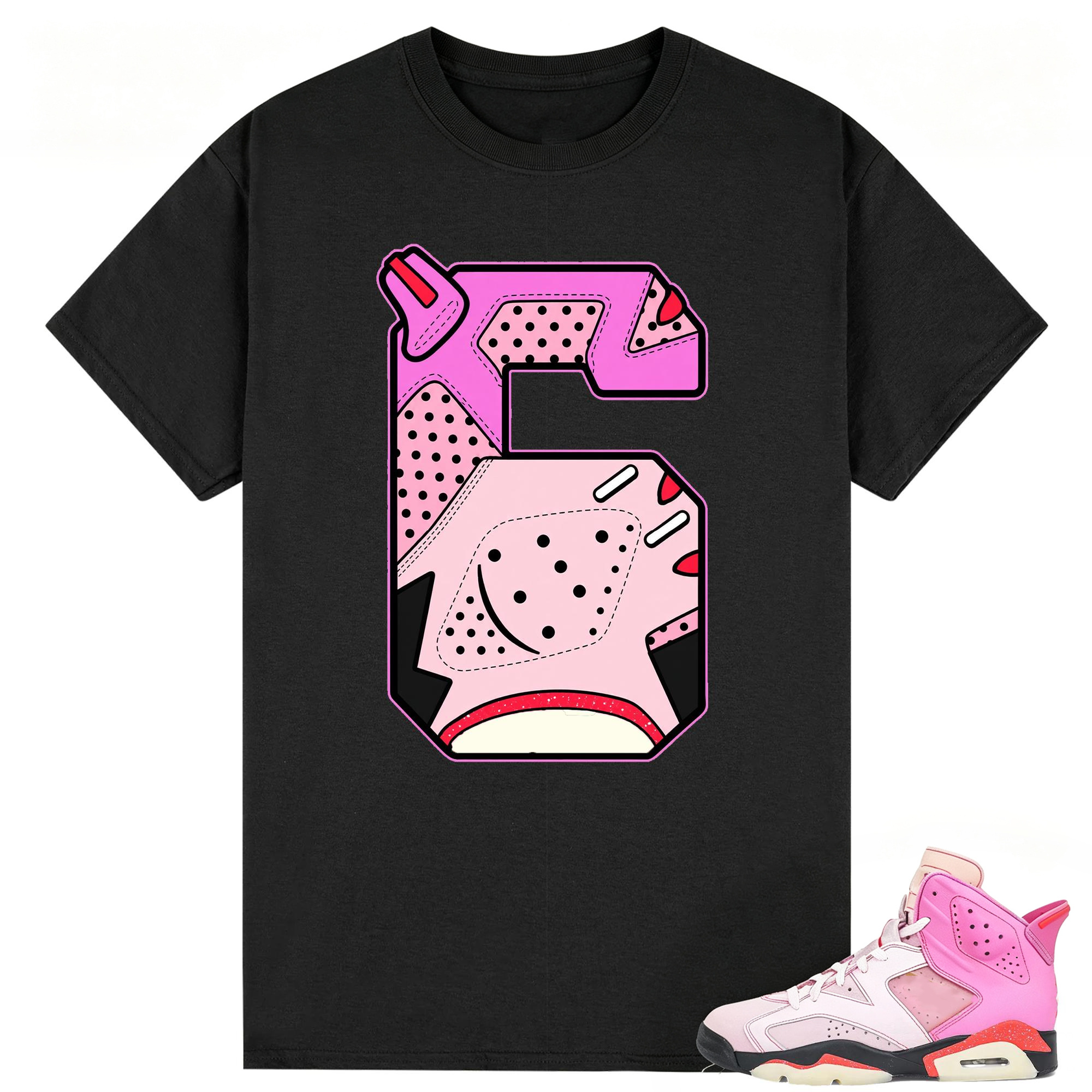 Number 6 Shirt to Match AJ 6 Awake Playful Pink Sneaker