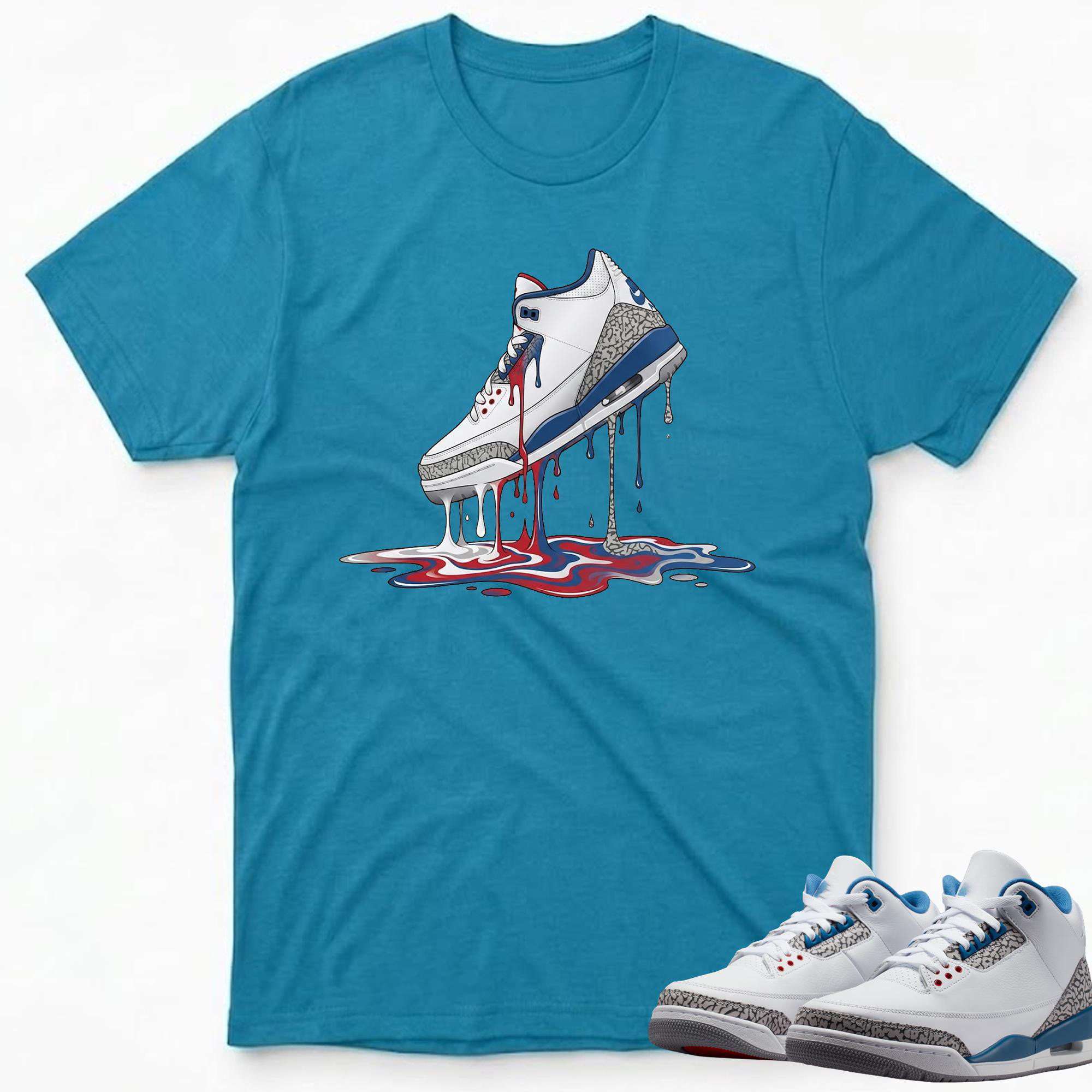 Dripping Shoe Shirt to Match AJ 3 True Blue