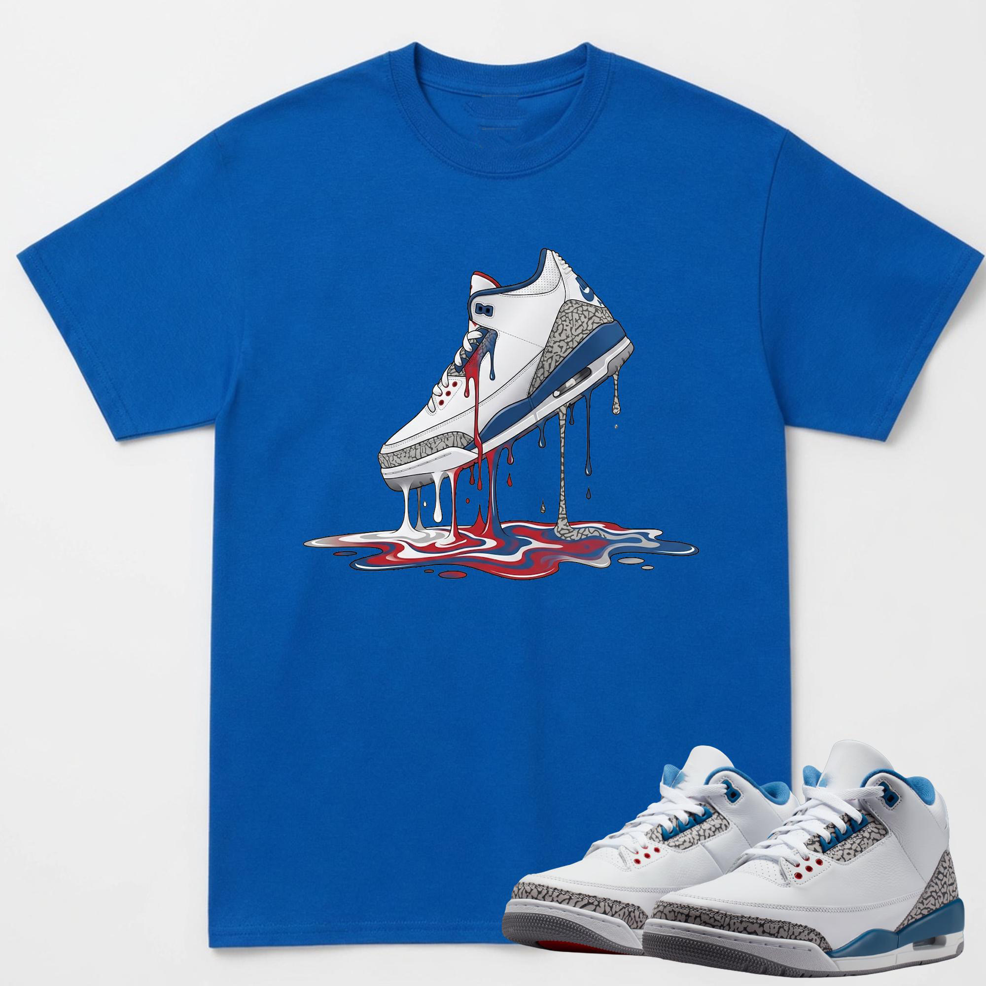 Dripping Shoe Shirt to Match AJ 3 True Blue