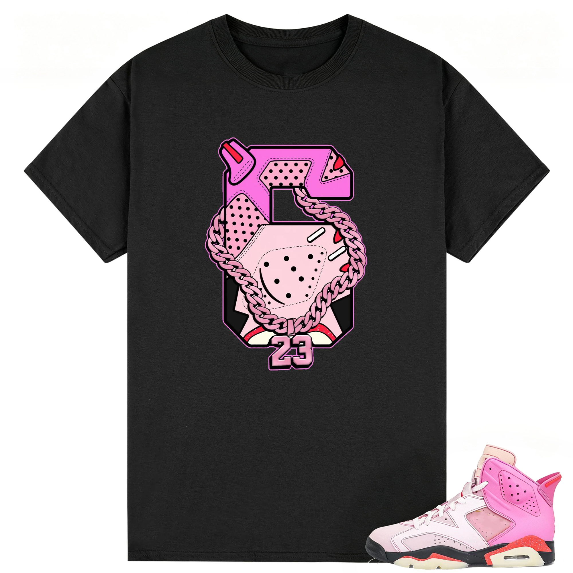 Number 6 Graphic Tee,Shirt to Match AJ 6 Awake Playful Pink Sneaker