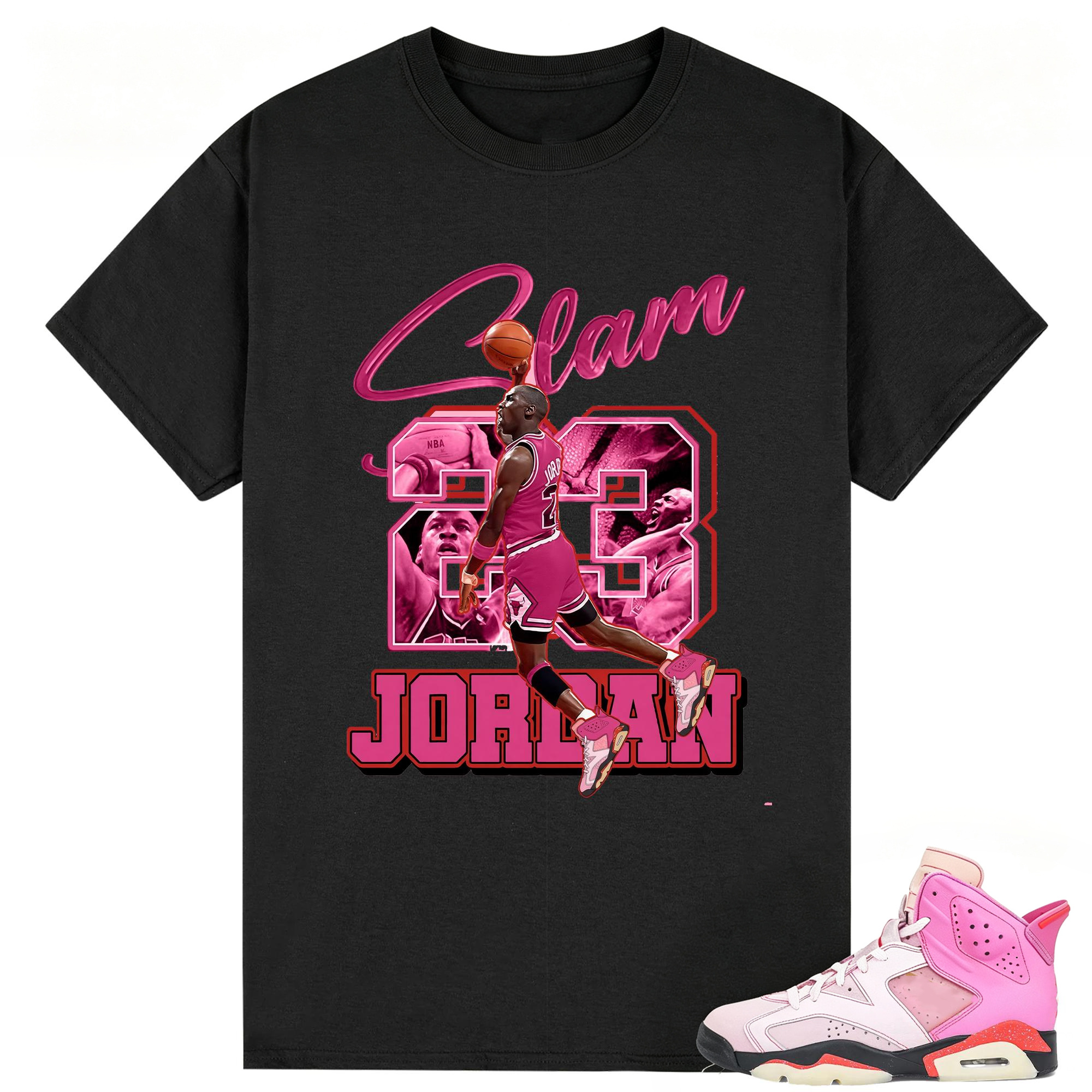 Basketball Player Shirt to Match AJ 6 Awake Playful Pink Sneaker