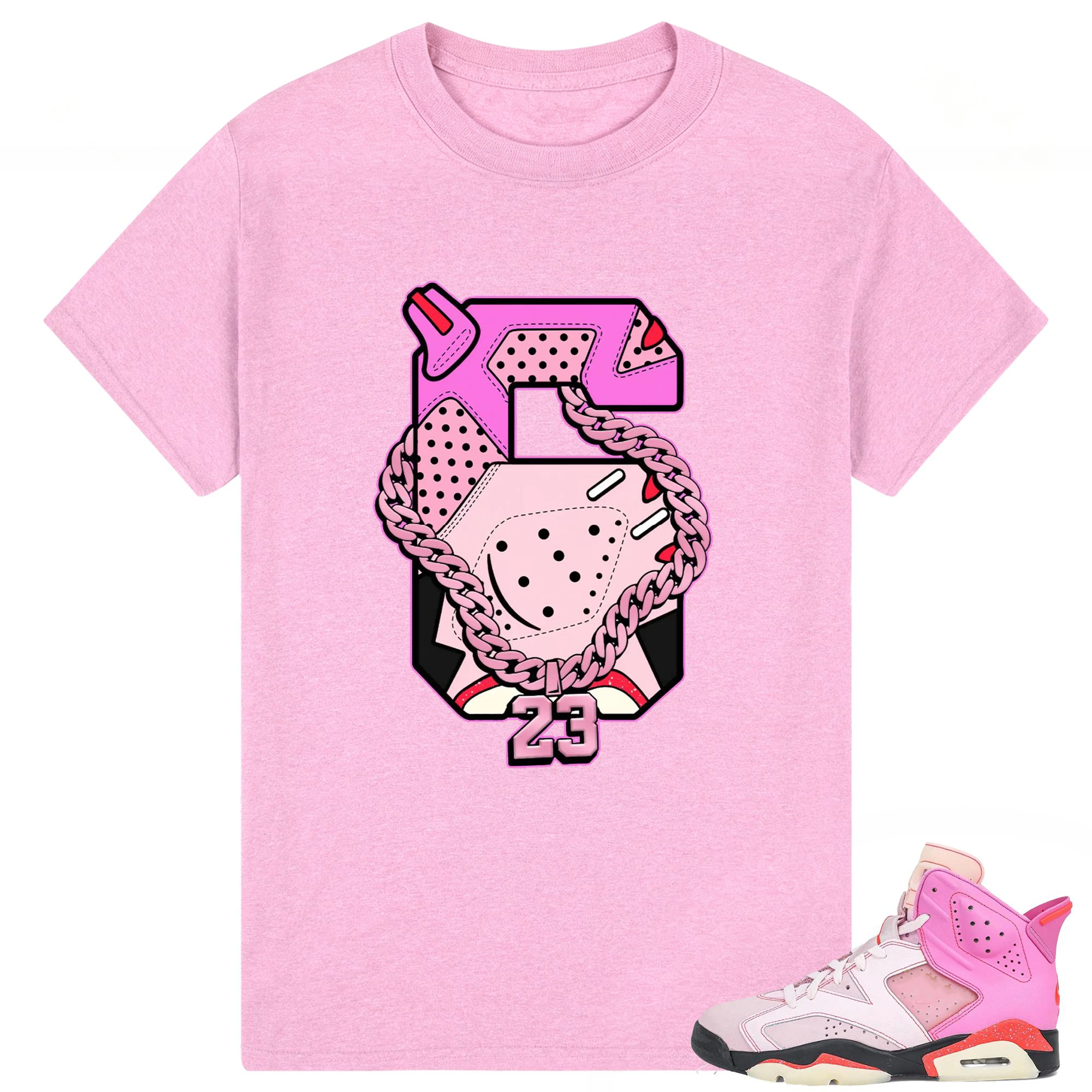 Number 6 Graphic Tee,Shirt to Match AJ 6 Awake Playful Pink Sneaker