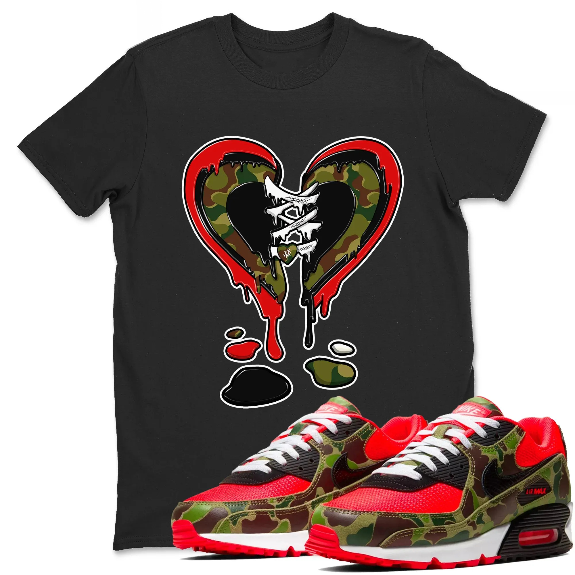Melting Heart TEEWAVO Sneaker Tees - Air Max 90 Reverse Duck Camo