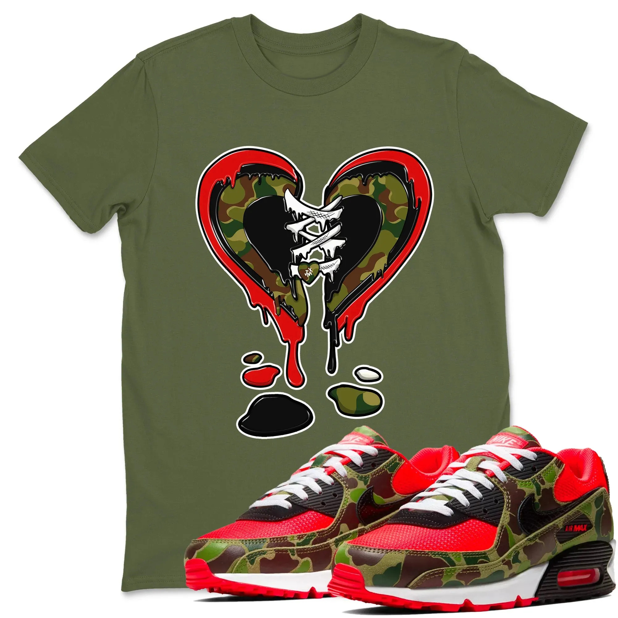 Melting Heart TEEWAVO Sneaker Tees - Air Max 90 Reverse Duck Camo