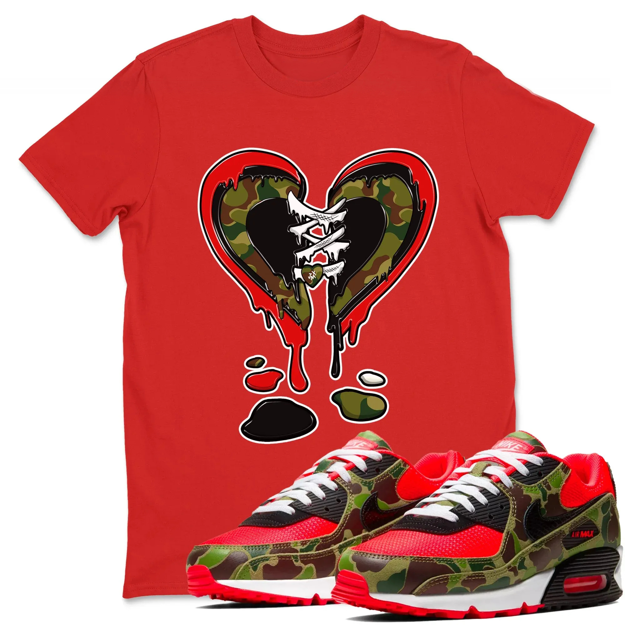 Melting Heart TEEWAVO Sneaker Tees - Air Max 90 Reverse Duck Camo