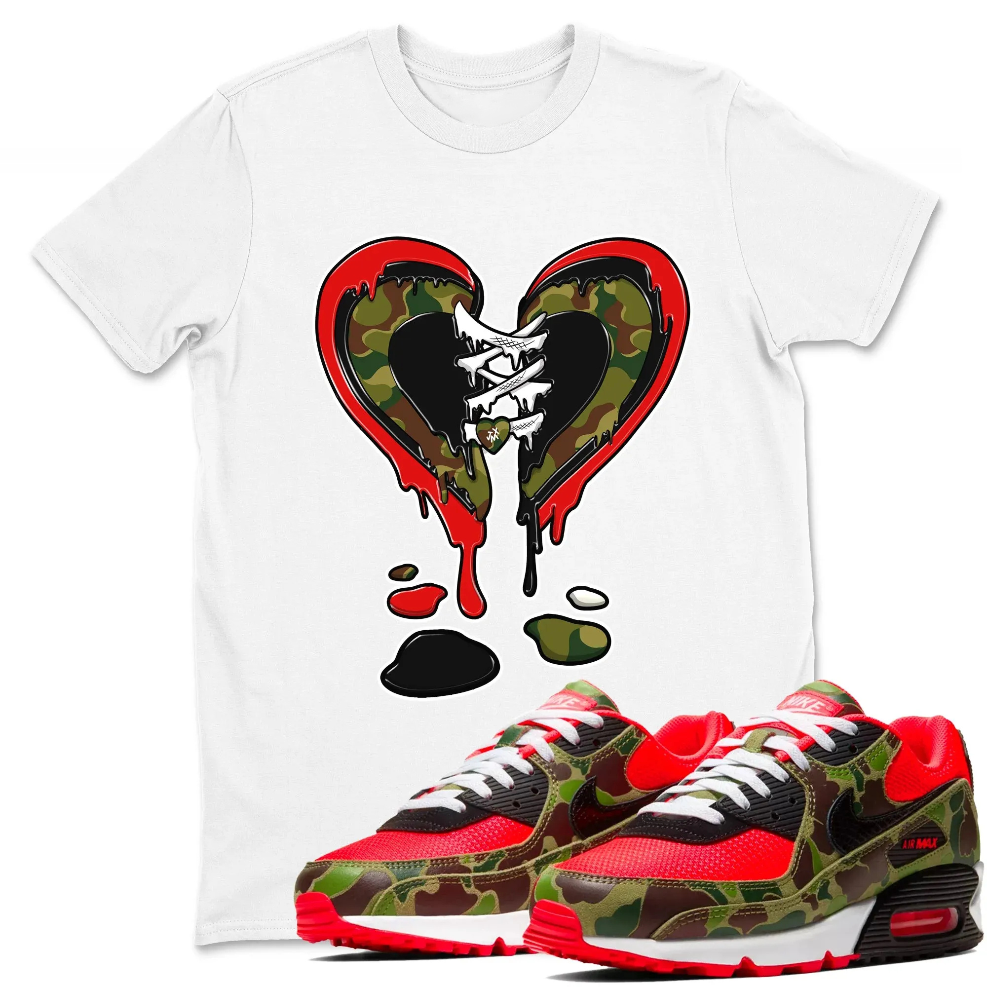 Melting Heart TEEWAVO Sneaker Tees - Air Max 90 Reverse Duck Camo
