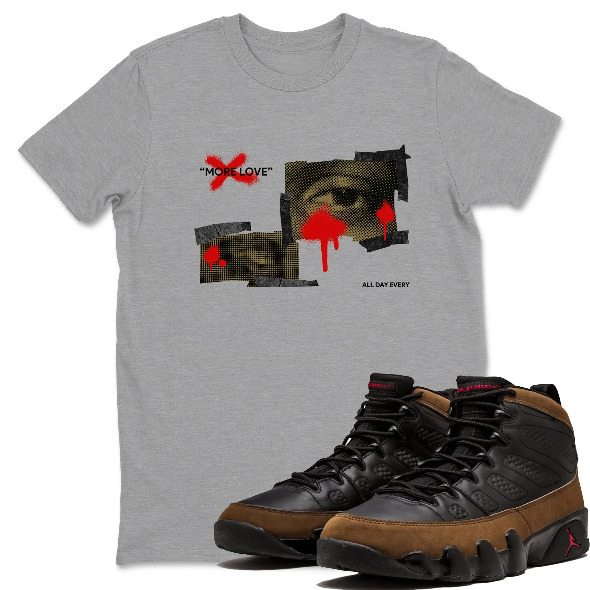 More Love TEEWAVO Sneaker Tees - Air Jordan 9 Olive