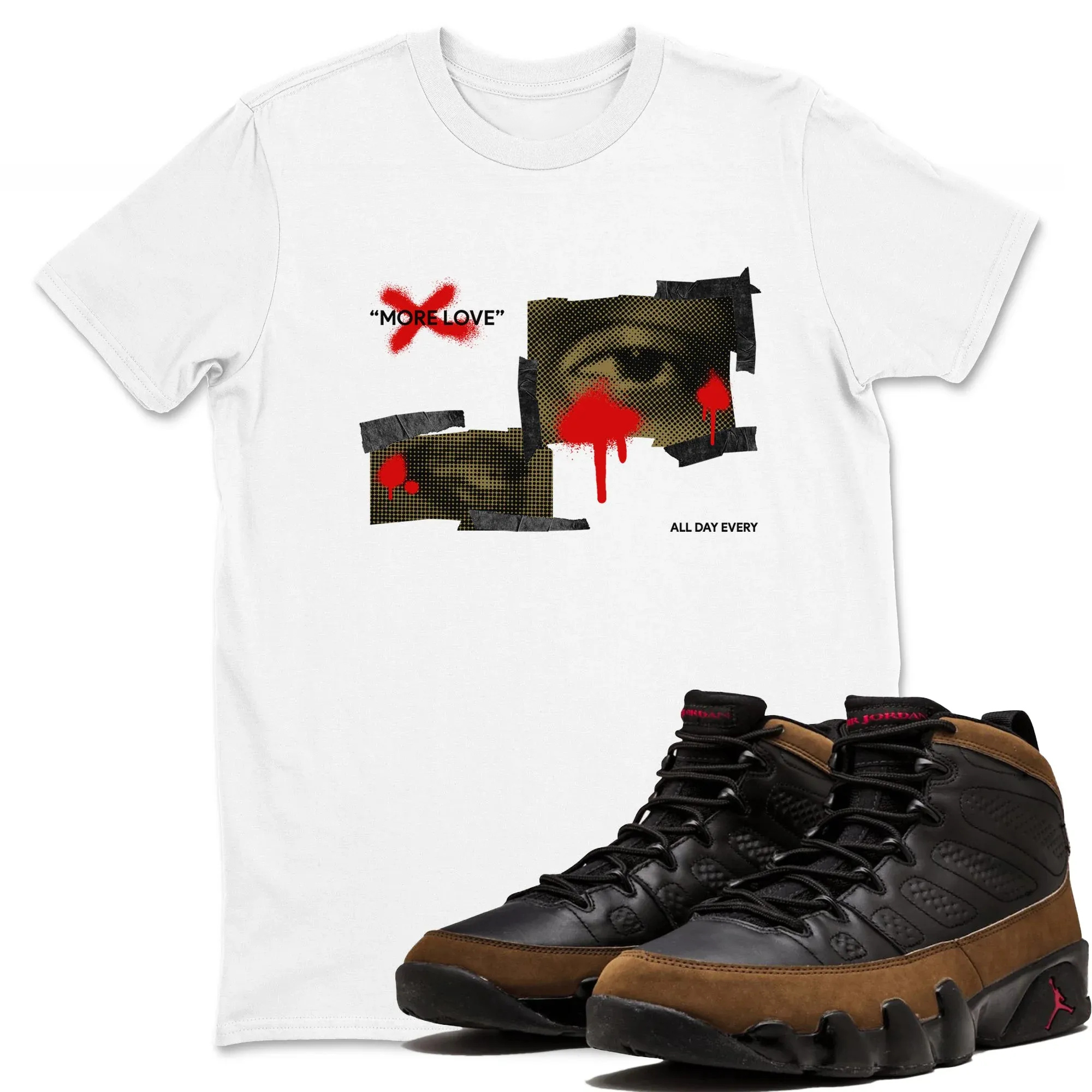 More Love TEEWAVO Sneaker Tees - Air Jordan 9 Olive