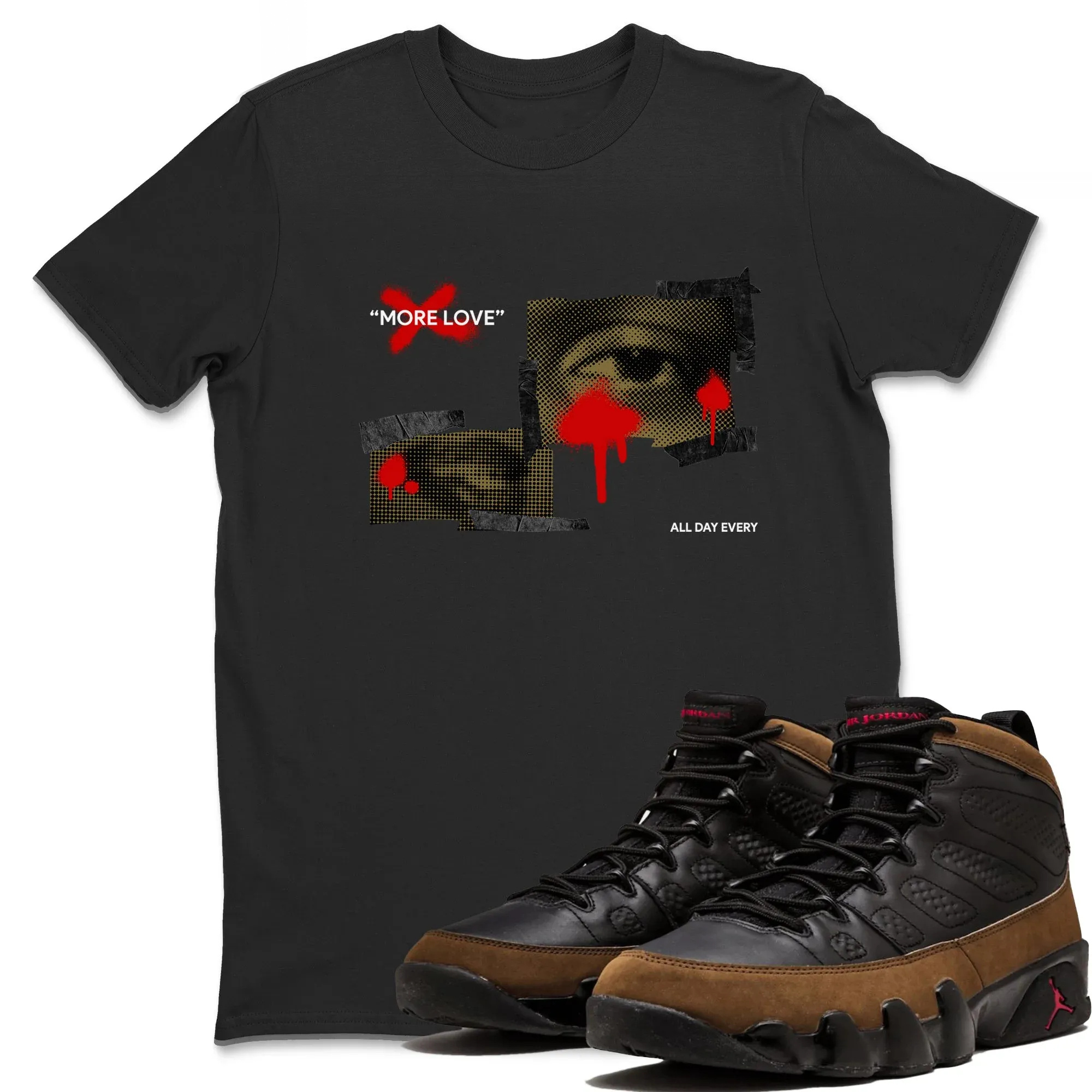 More Love TEEWAVO Sneaker Tees - Air Jordan 9 Olive