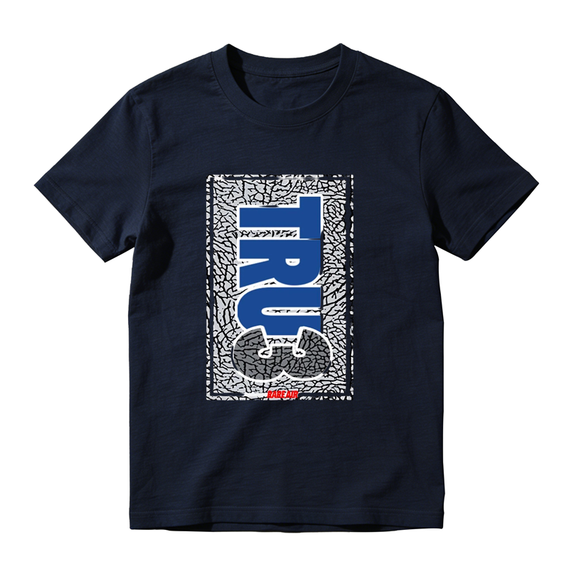 AJ 3 True Blue White Fire Red Cement Grey Match Tee
