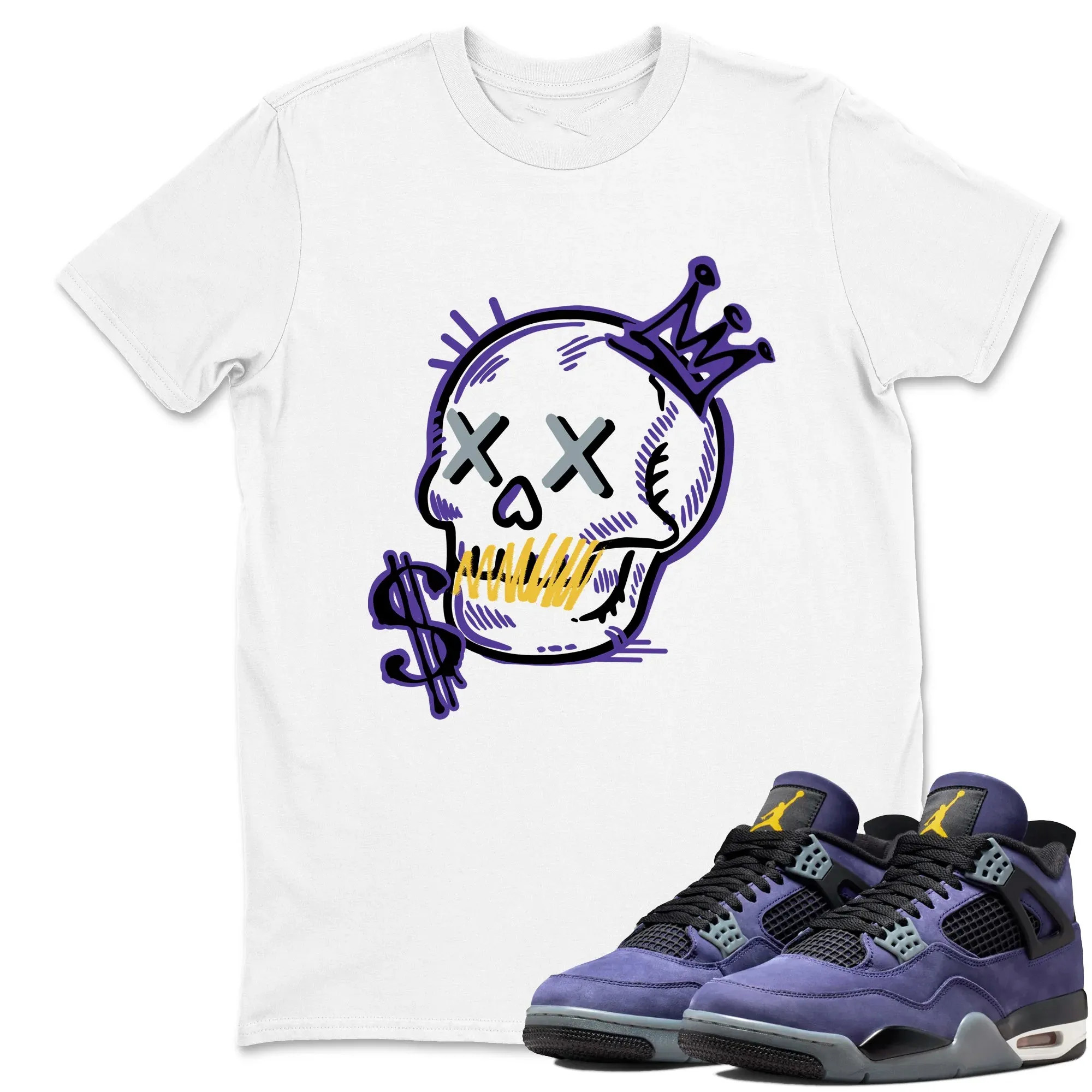 Neon Skull TEEWAVO Sneaker Tees - Air Jordan 4 Lakeshow