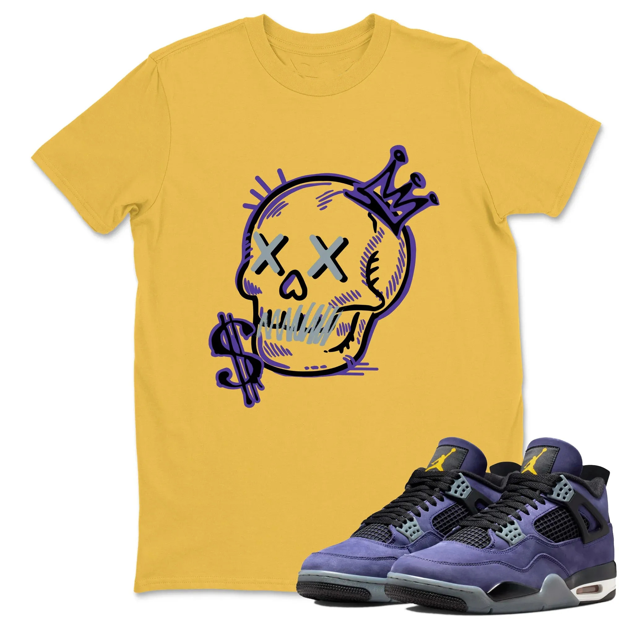 Neon Skull TEEWAVO Sneaker Tees - Air Jordan 4 Lakeshow