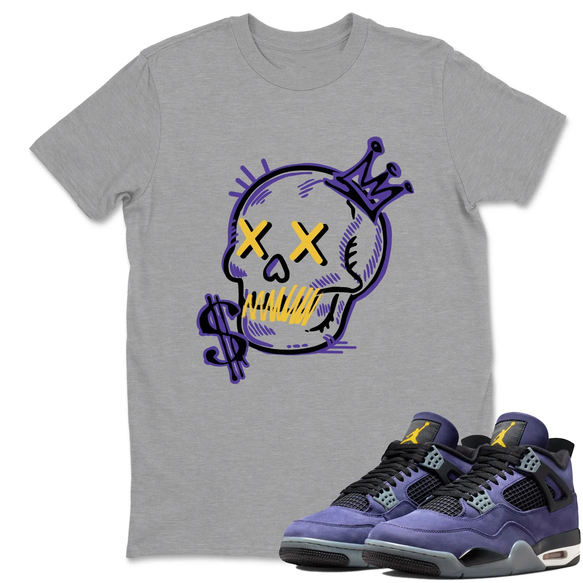 Neon Skull TEEWAVO Sneaker Tees - Air Jordan 4 Lakeshow