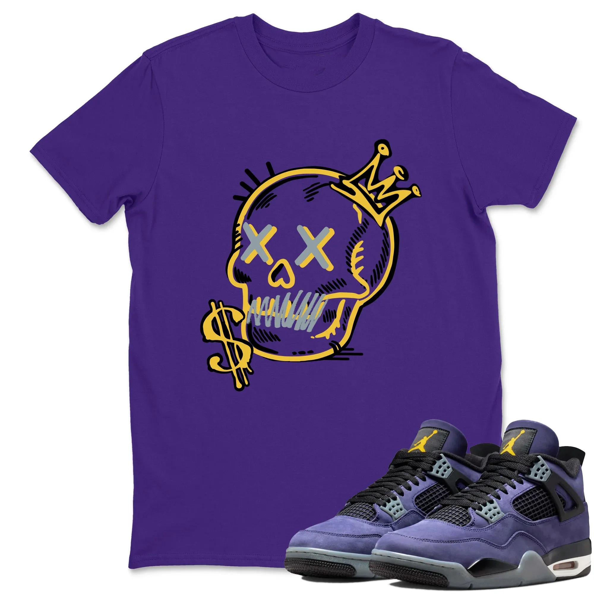 Neon Skull TEEWAVO Sneaker Tees - Air Jordan 4 Lakeshow