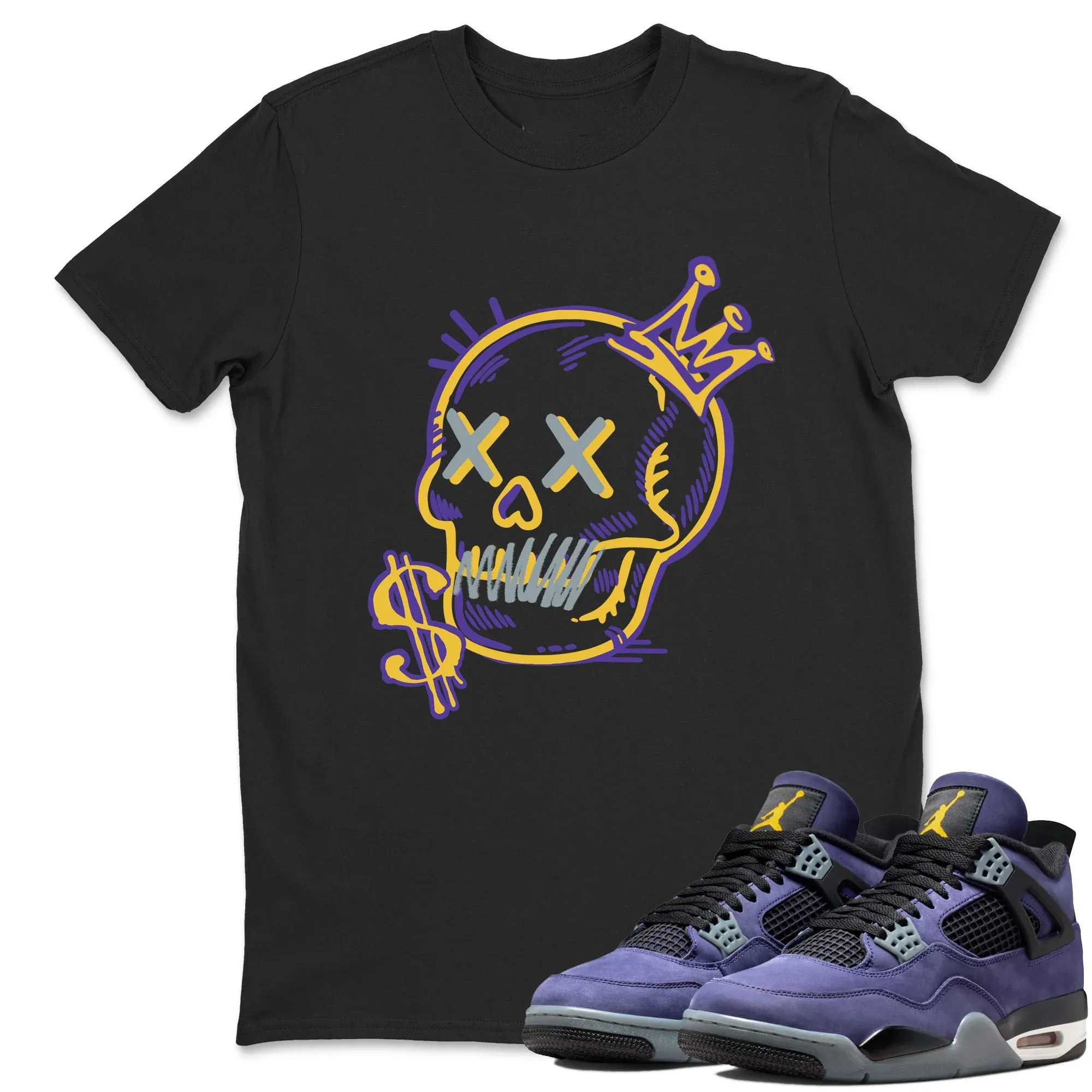 Neon Skull TEEWAVO Sneaker Tees - Air Jordan 4 Lakeshow