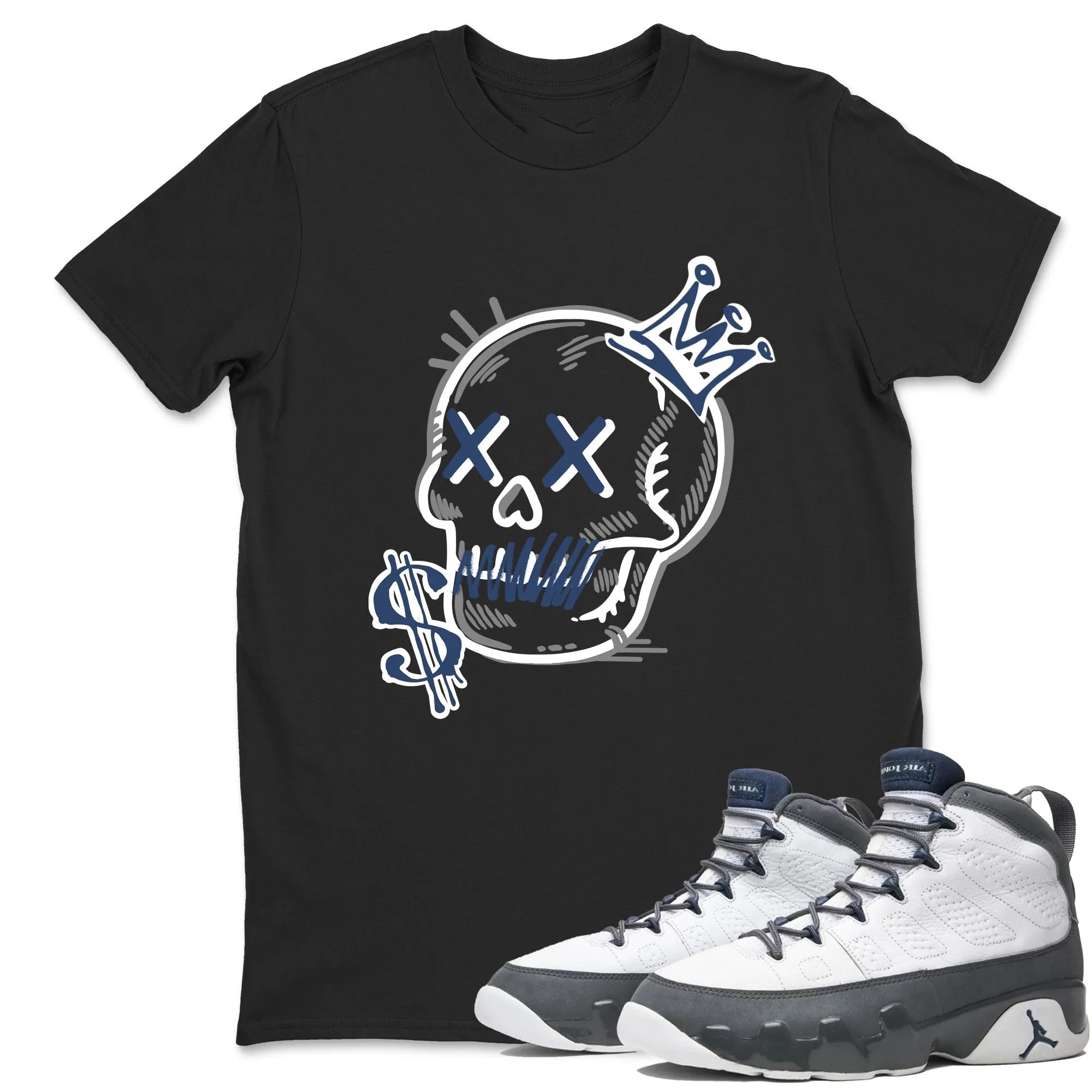Neon Skull TEEWAVO Sneaker Tees - Air Jordan 9 Flint Grey