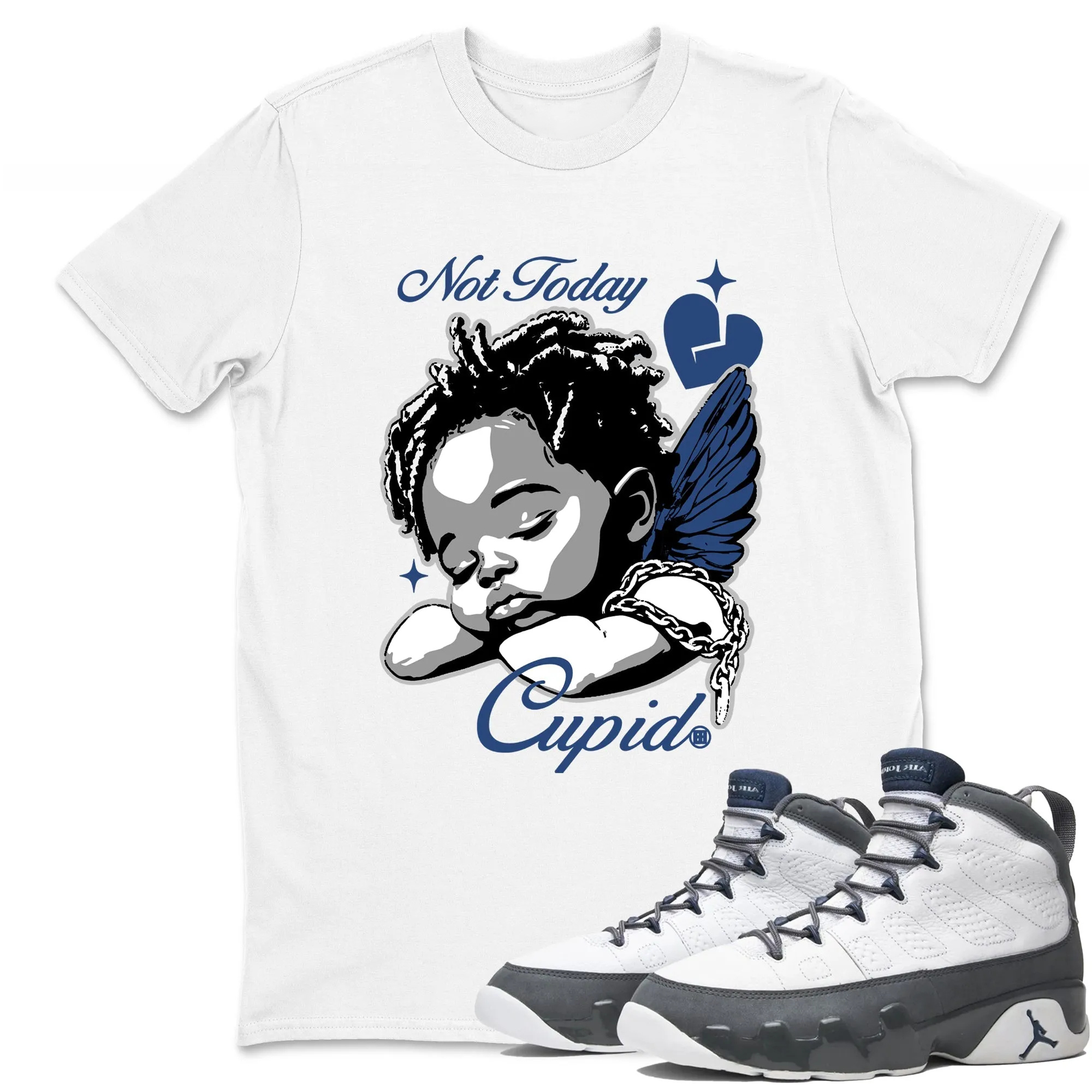 Not Today Cupid Sneaker Tees - Air Jordan 9 Flint Grey