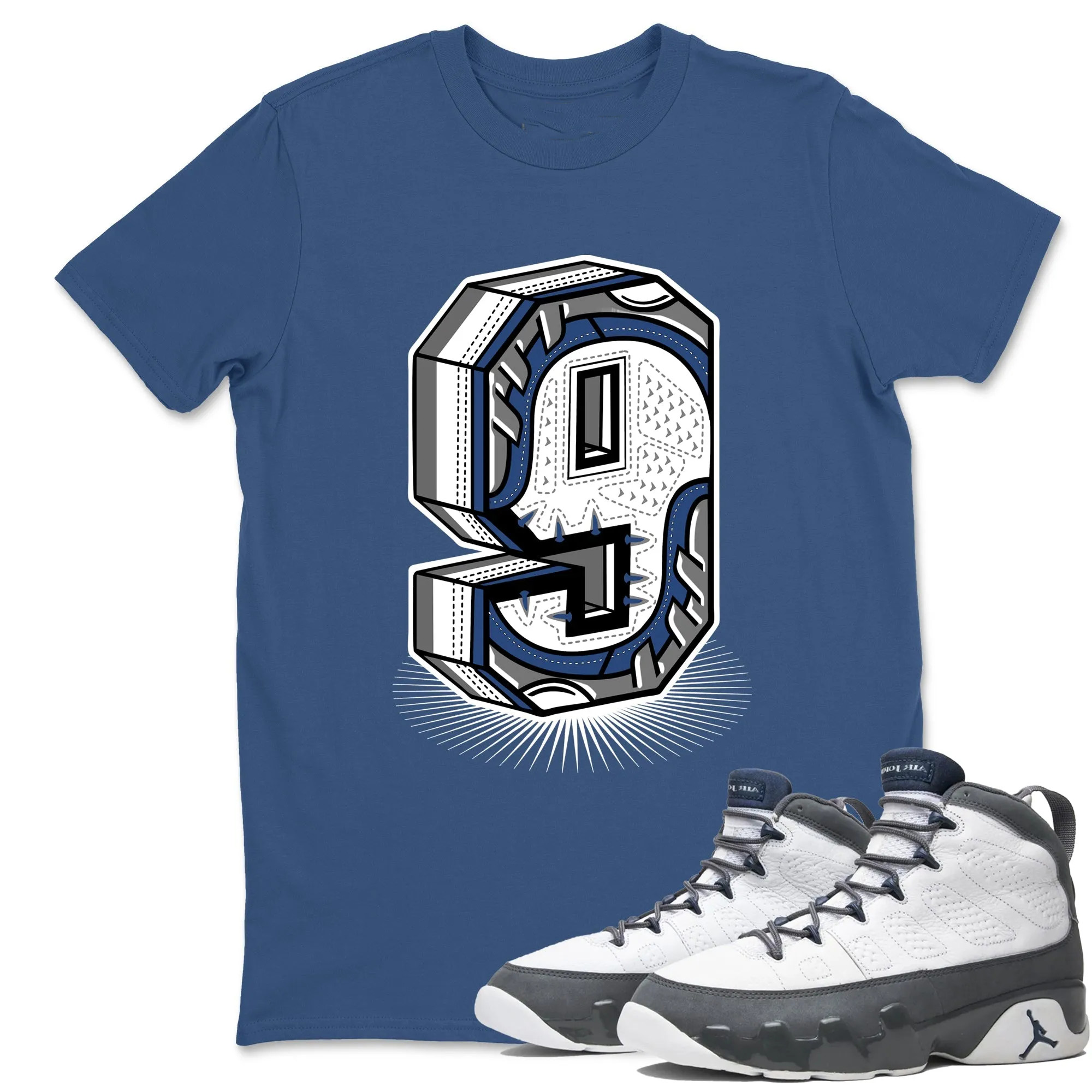 Number Statue  Sneaker Tees - Air Jordan 9 Flint Grey