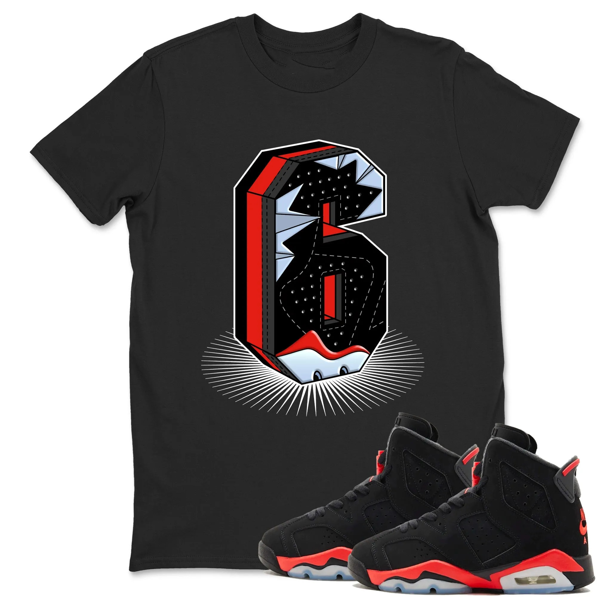 Number Statue TEEWAVO Sneaker Tees - Air Jordan 6 Reverse Infrared