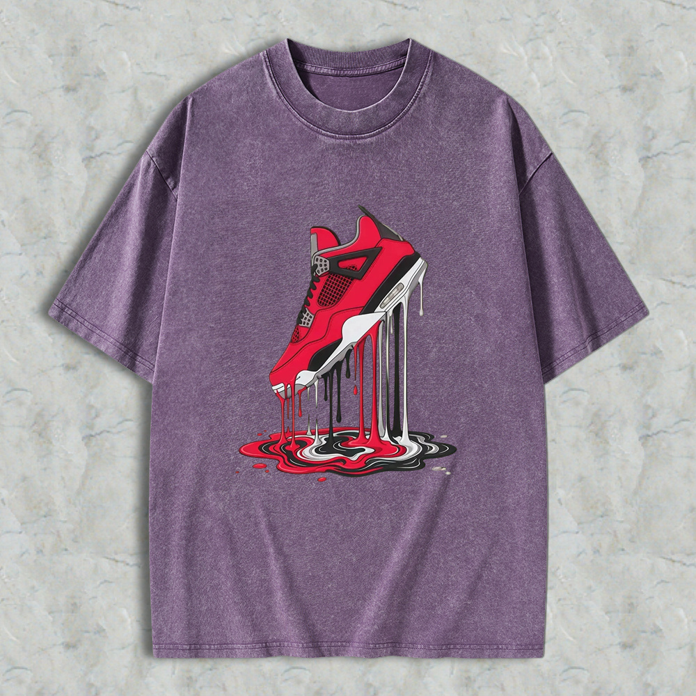 Dripping Sneaker Graphic Beige T‑Shirt