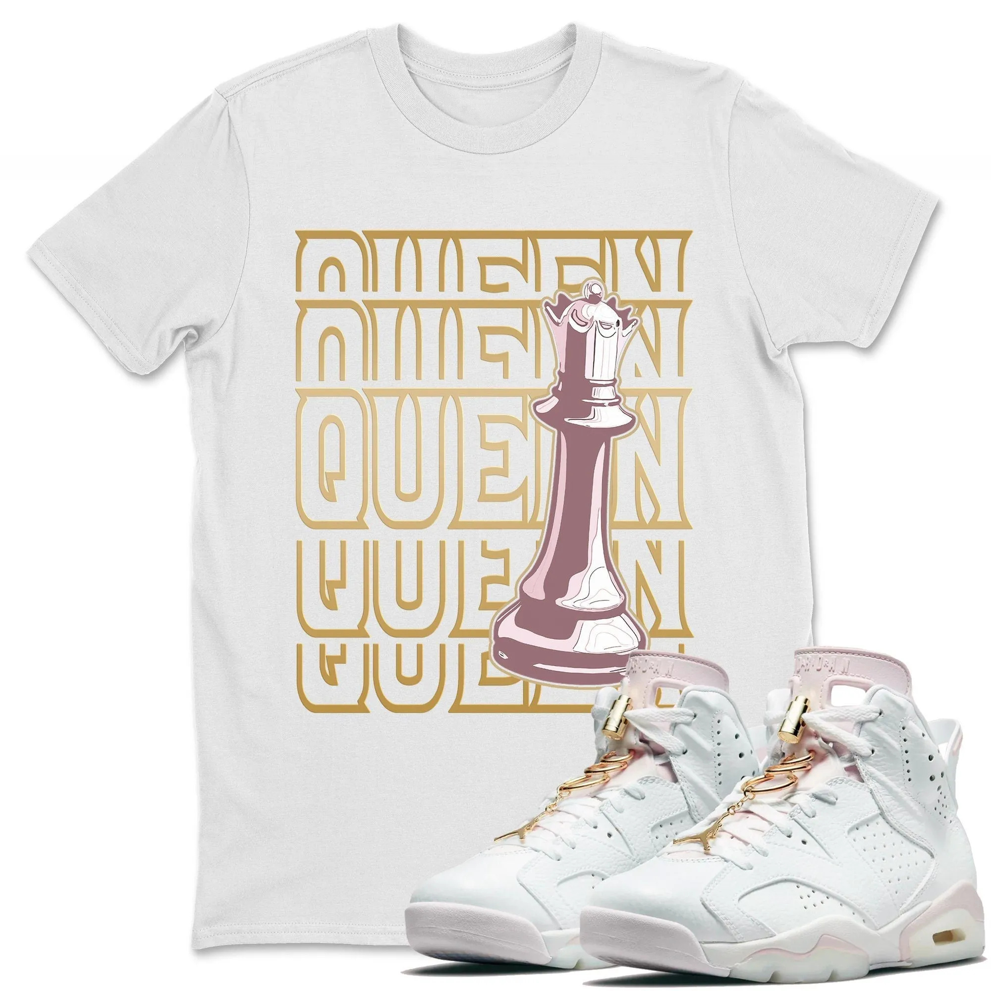 Queen Unisex Tops - Air Jordan 6 Gold Hoops
