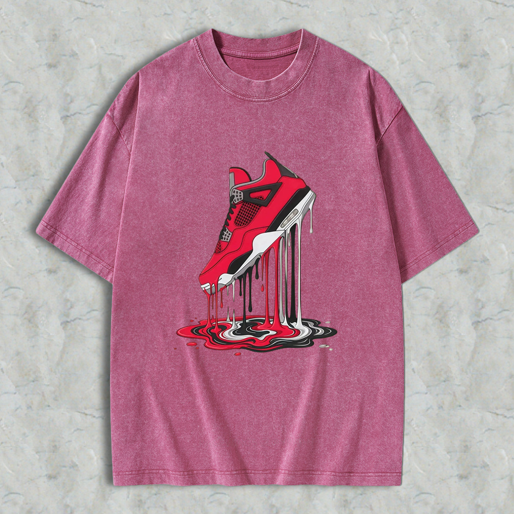 Dripping Sneaker Graphic Beige T‑Shirt