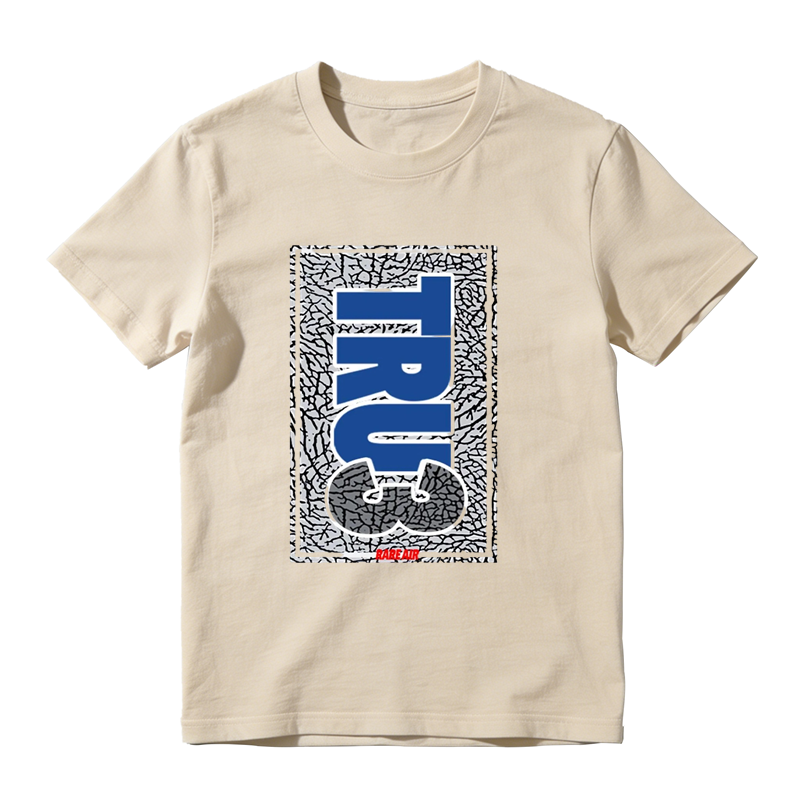 AJ 3 True Blue White Fire Red Cement Grey Match Tee