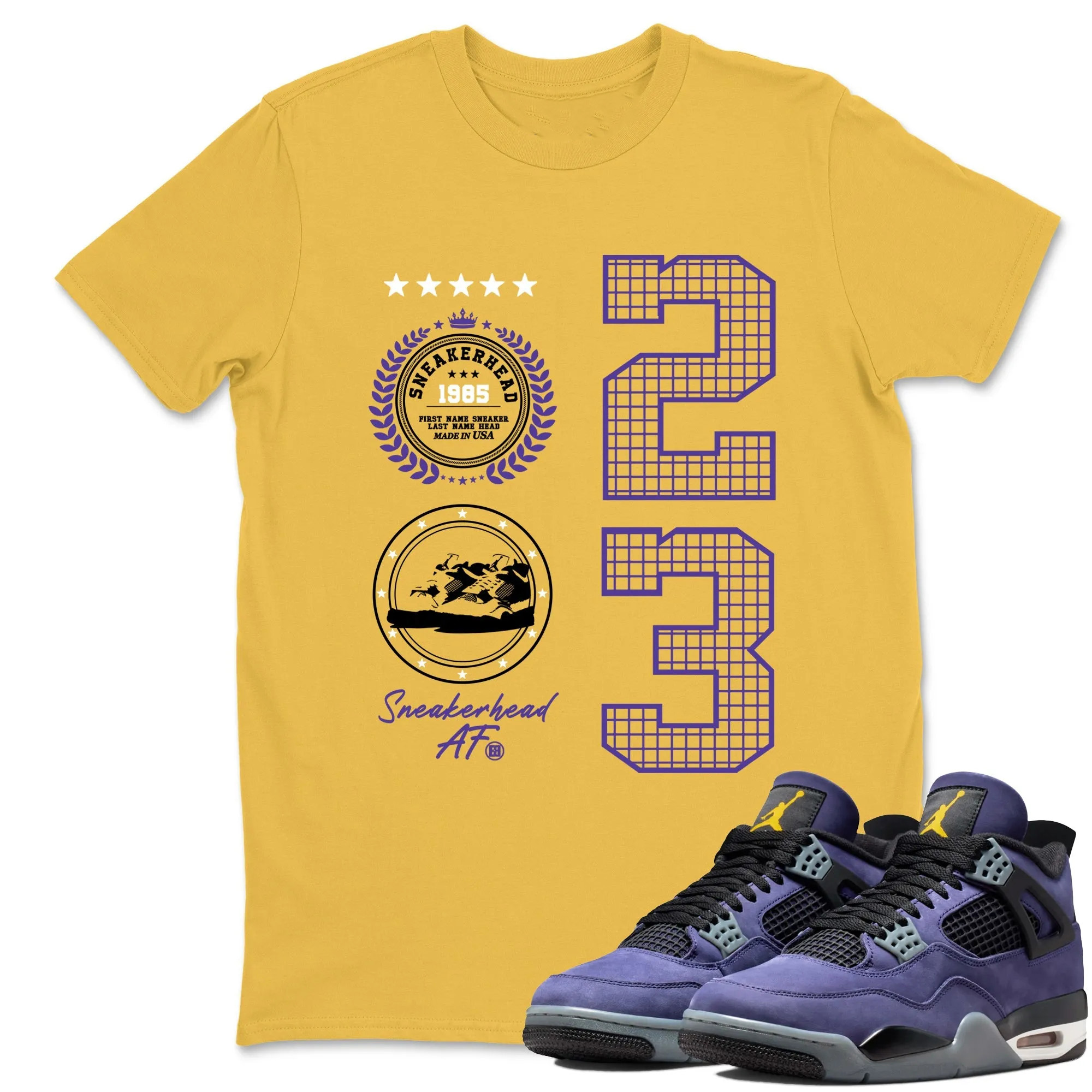 Sneaker Emblem Sneaker Tees - Air Jordan 4 Lakeshow