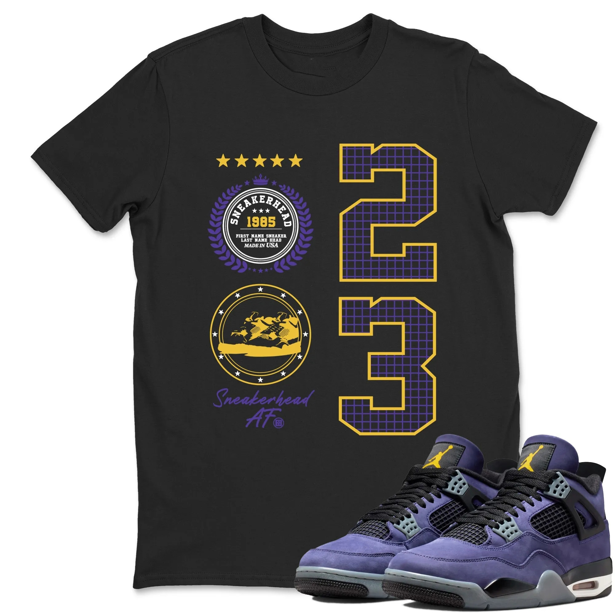 Sneaker Emblem Sneaker Tees - Air Jordan 4 Lakeshow