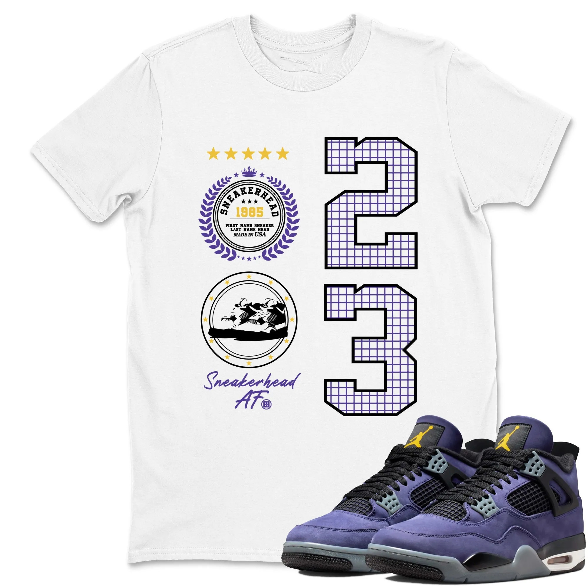 Sneaker Emblem Sneaker Tees - Air Jordan 4 Lakeshow