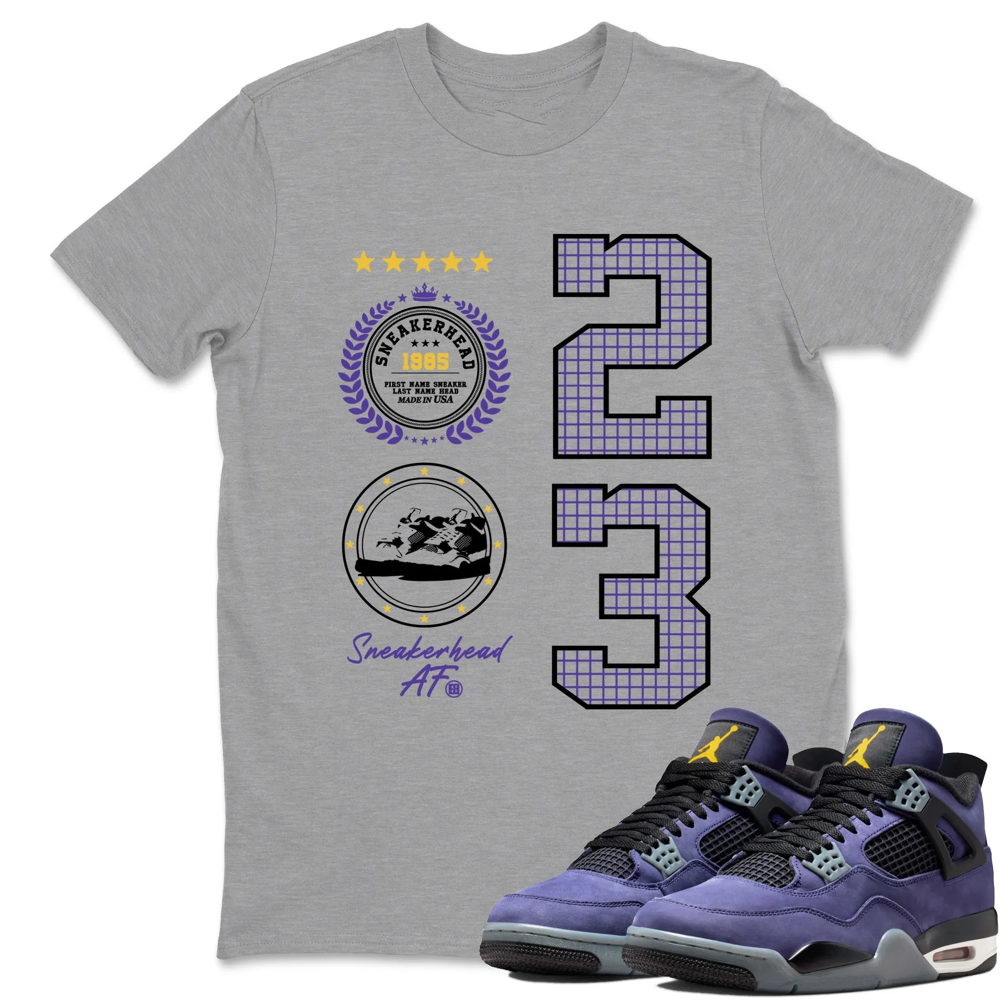 Sneaker Emblem Sneaker Tees - Air Jordan 4 Lakeshow