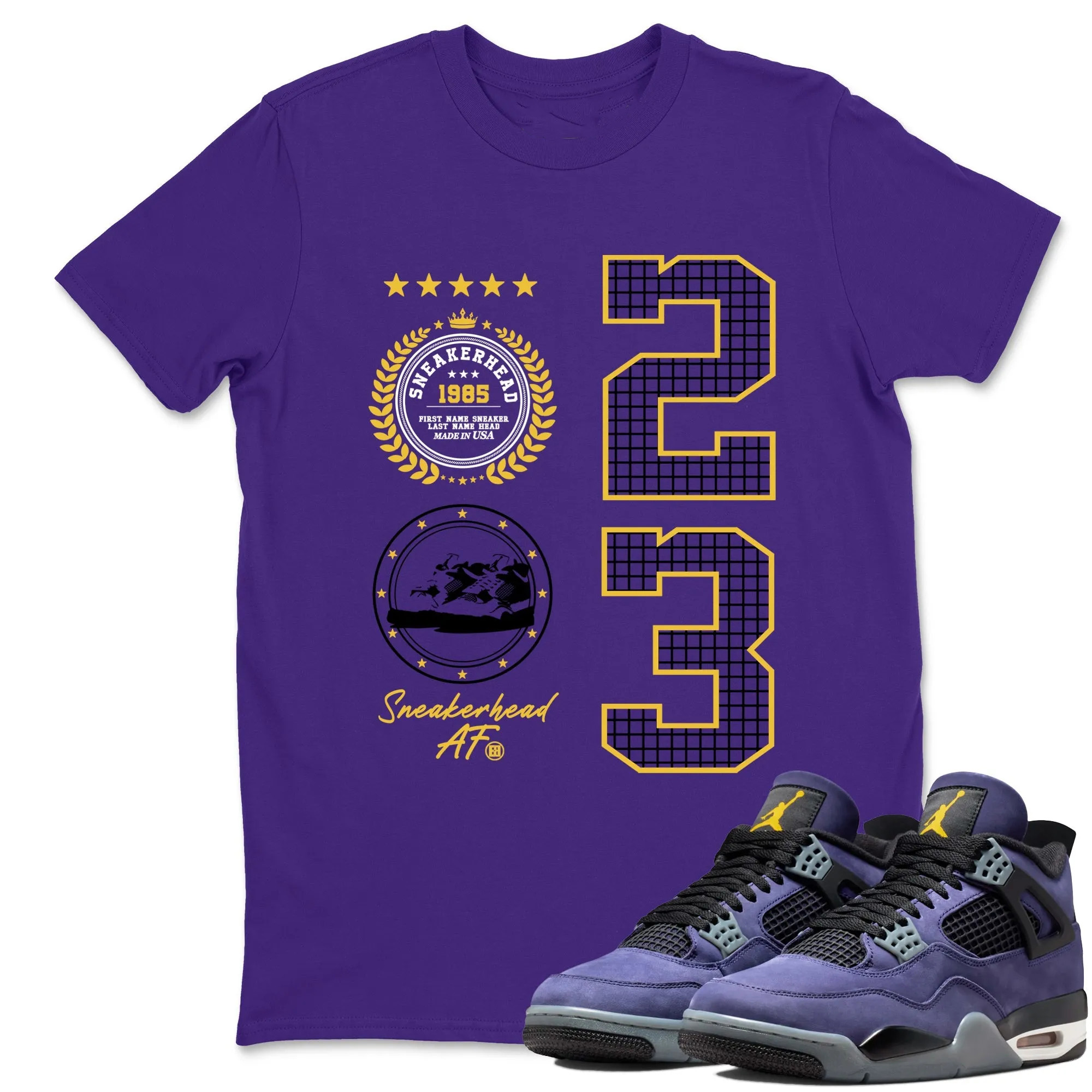 Sneaker Emblem Sneaker Tees - Air Jordan 4 Lakeshow