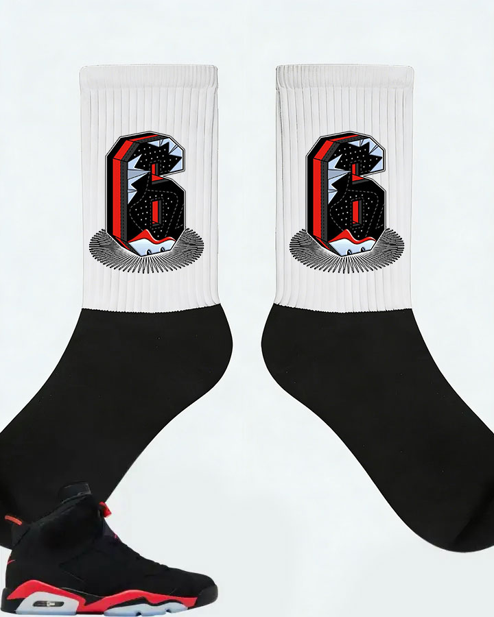 Air Jordan 6 Retro Reverse Infrared Salesman  Sneaker Matching Socks