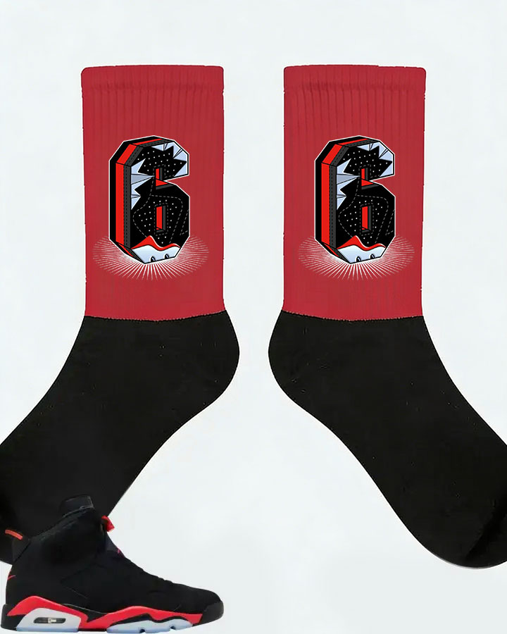 Air Jordan 6 Retro Reverse Infrared Salesman  Sneaker Matching Socks