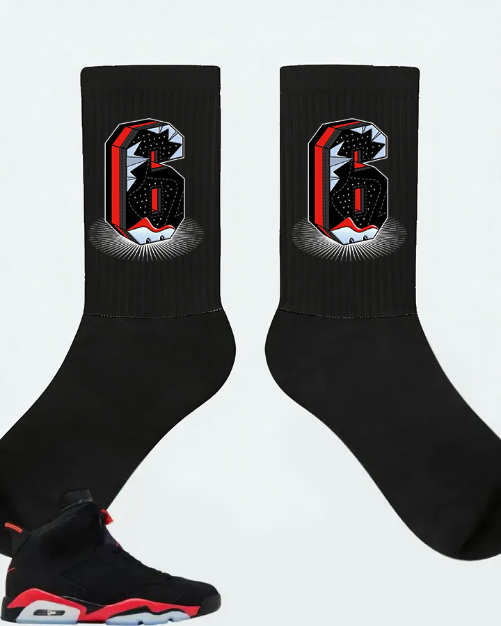 Air Jordan 6 Retro Reverse Infrared Salesman  Sneaker Matching Socks