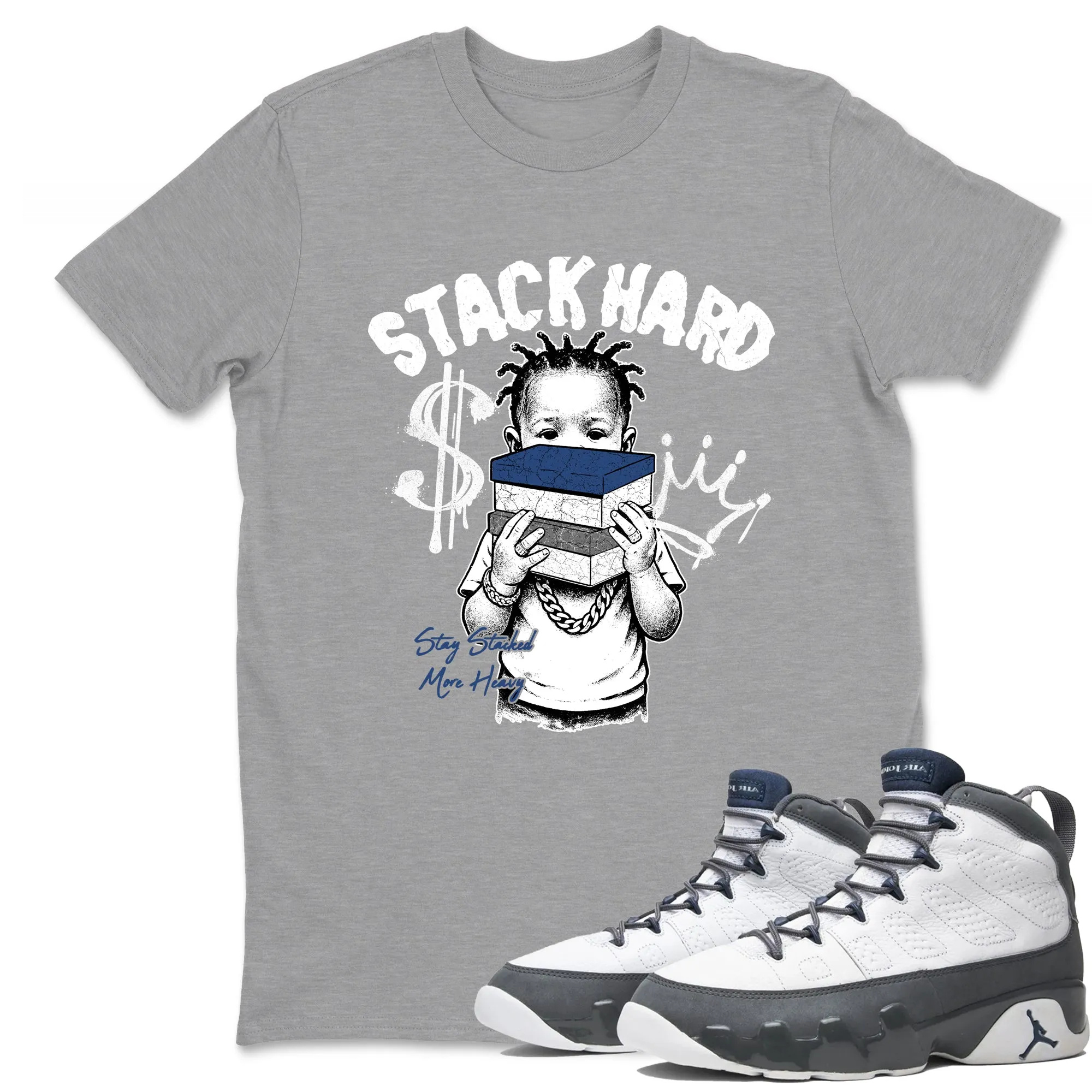 Stack Hard Sneaker Tees - Air Jordan 9 Flint Grey
