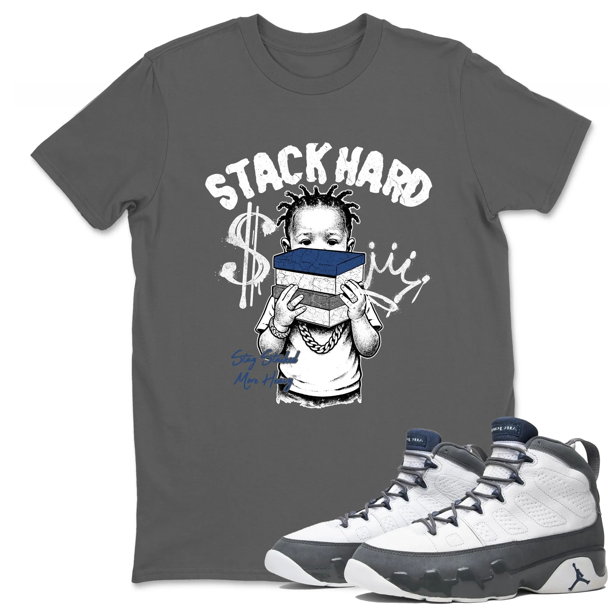Stack Hard Sneaker Tees - Air Jordan 9 Flint Grey