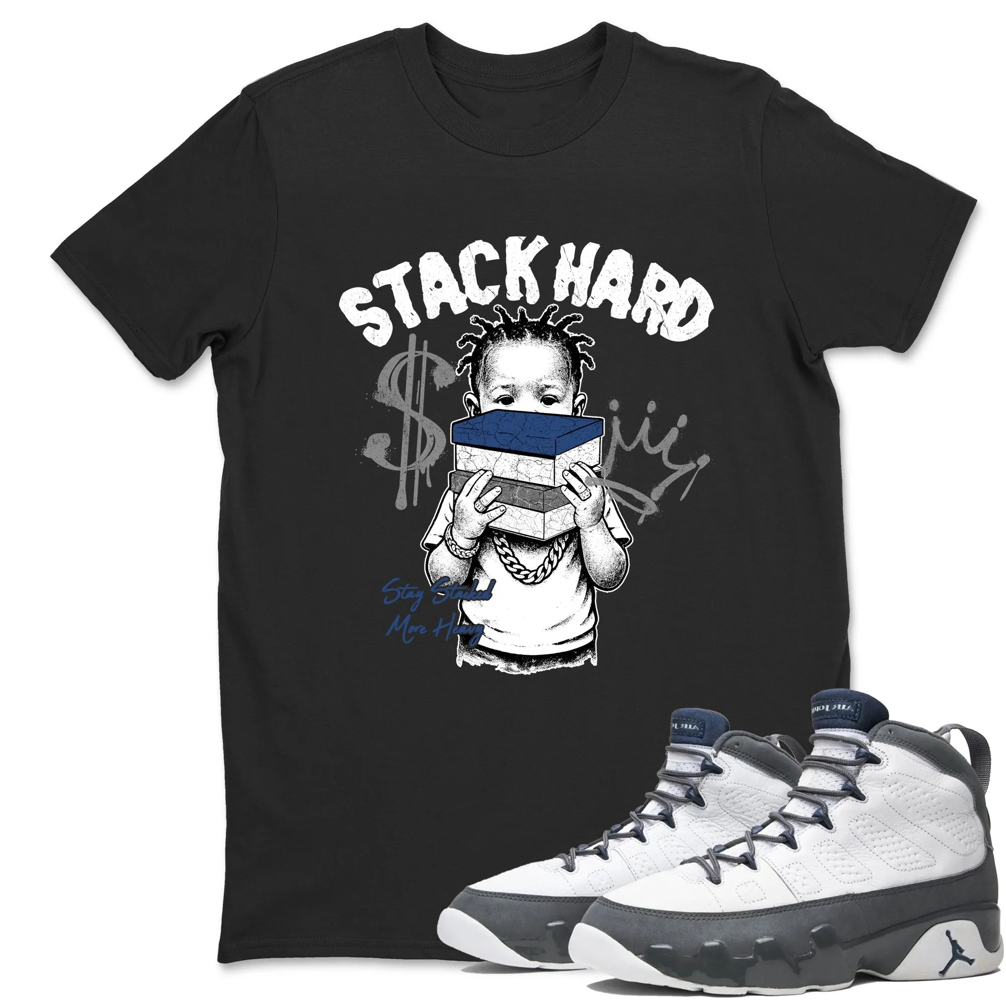 Stack Hard Sneaker Tees - Air Jordan 9 Flint Grey
