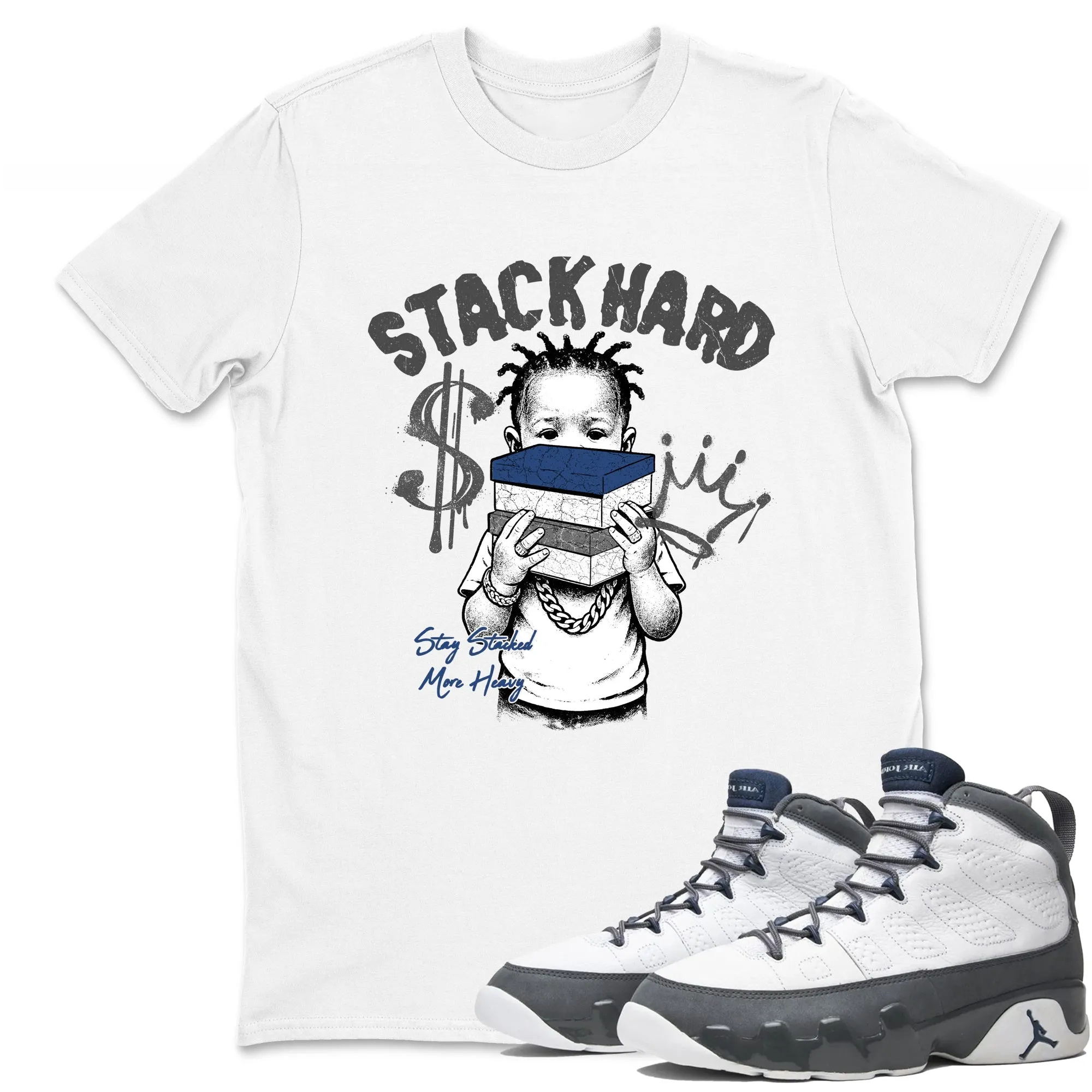 Stack Hard Sneaker Tees - Air Jordan 9 Flint Grey