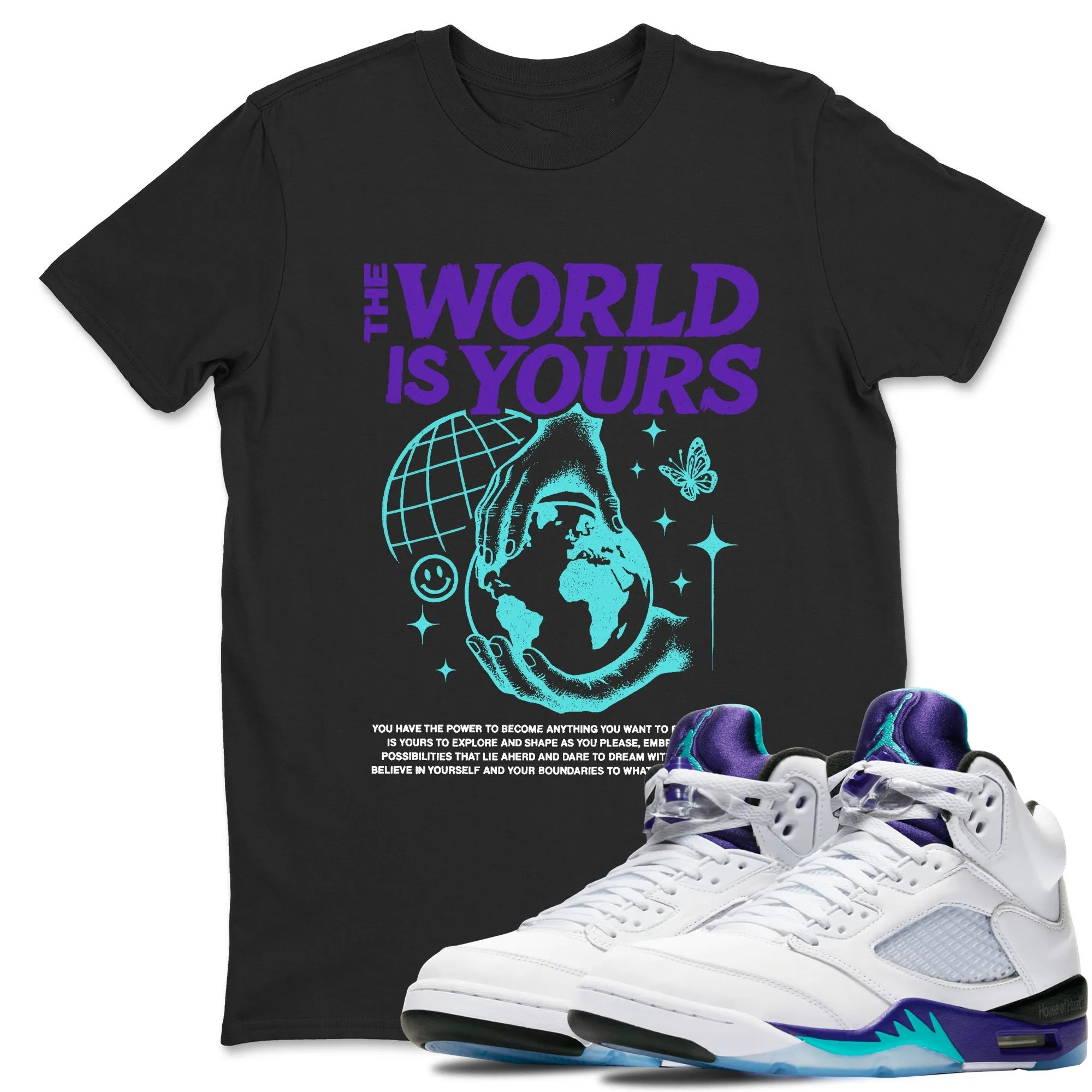 The World Is Yours Sneaker Tees - Air Jordan 5 Grape